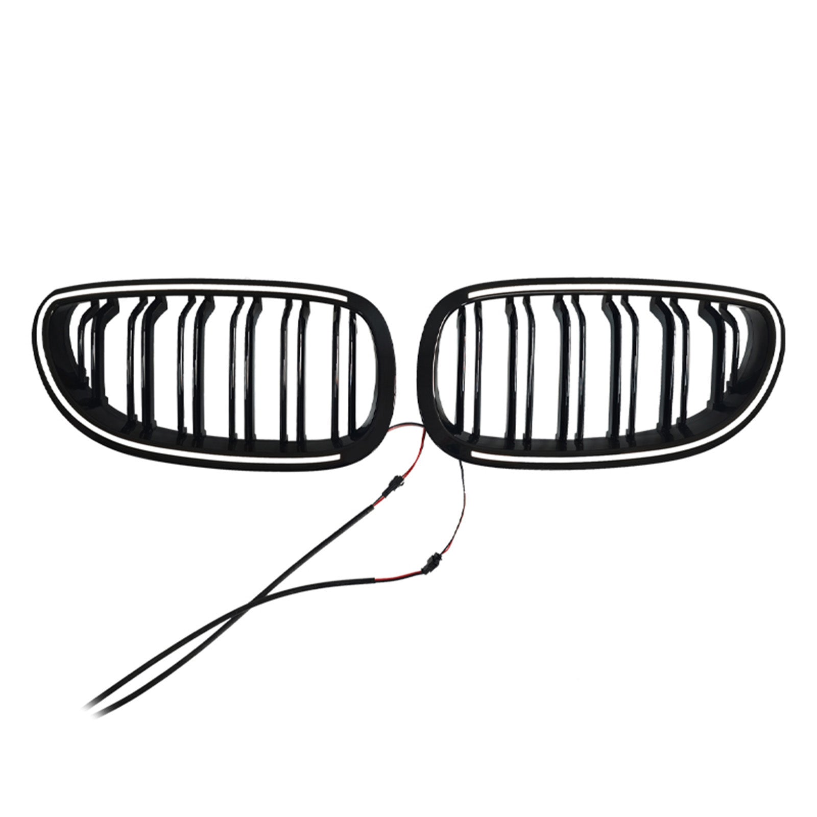 2004-2009 For BMW 5 Series Touring E61 520i 523i 525i 528i 530i 535i 540i 545i 550i 2PCS Glossy Black Front Sport Kidney Grille