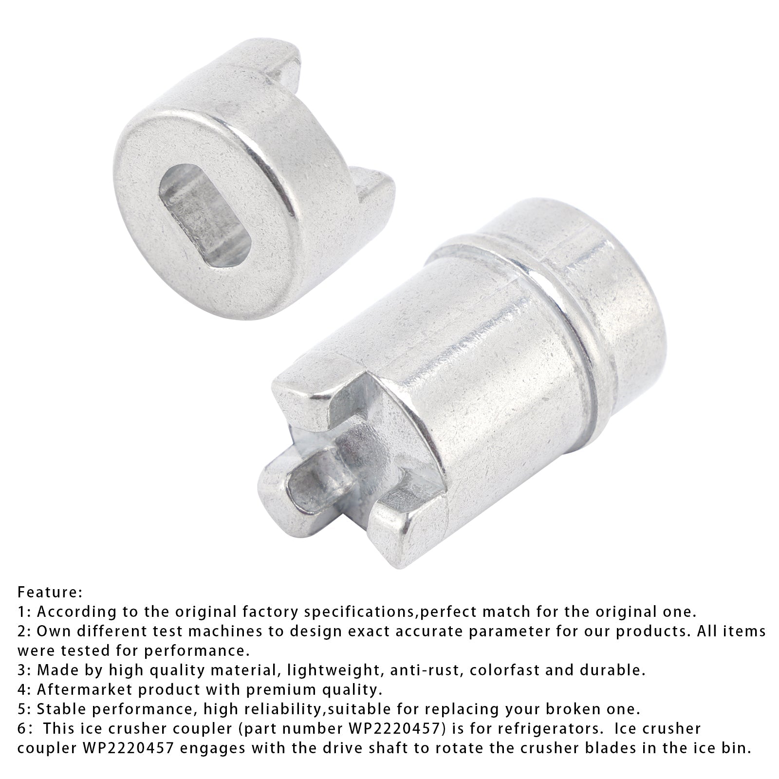 WP2220457 Refrigerator Ice Crusher Coupler + WP2220458 Coupling