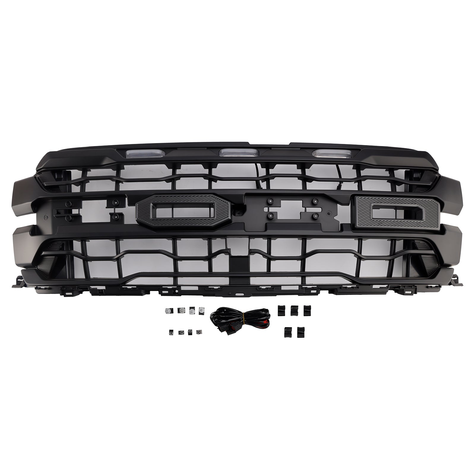 Black Front Bumper Grille Grill Fit Ford F150 RAPTOR 2024+ Only