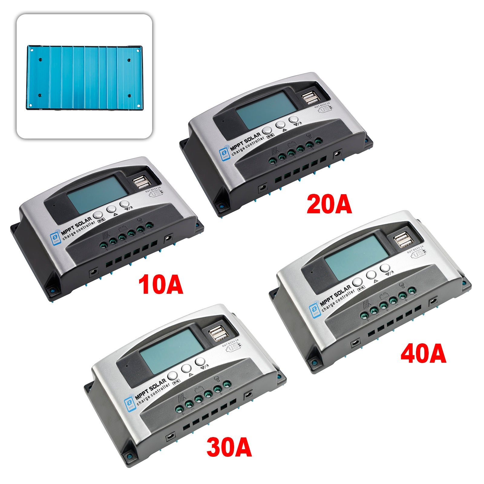 DSP 컨트롤러를 원격으로 관리하기 위한 30A/40A MPPT 고에너지 태양광 컨트롤러 APP