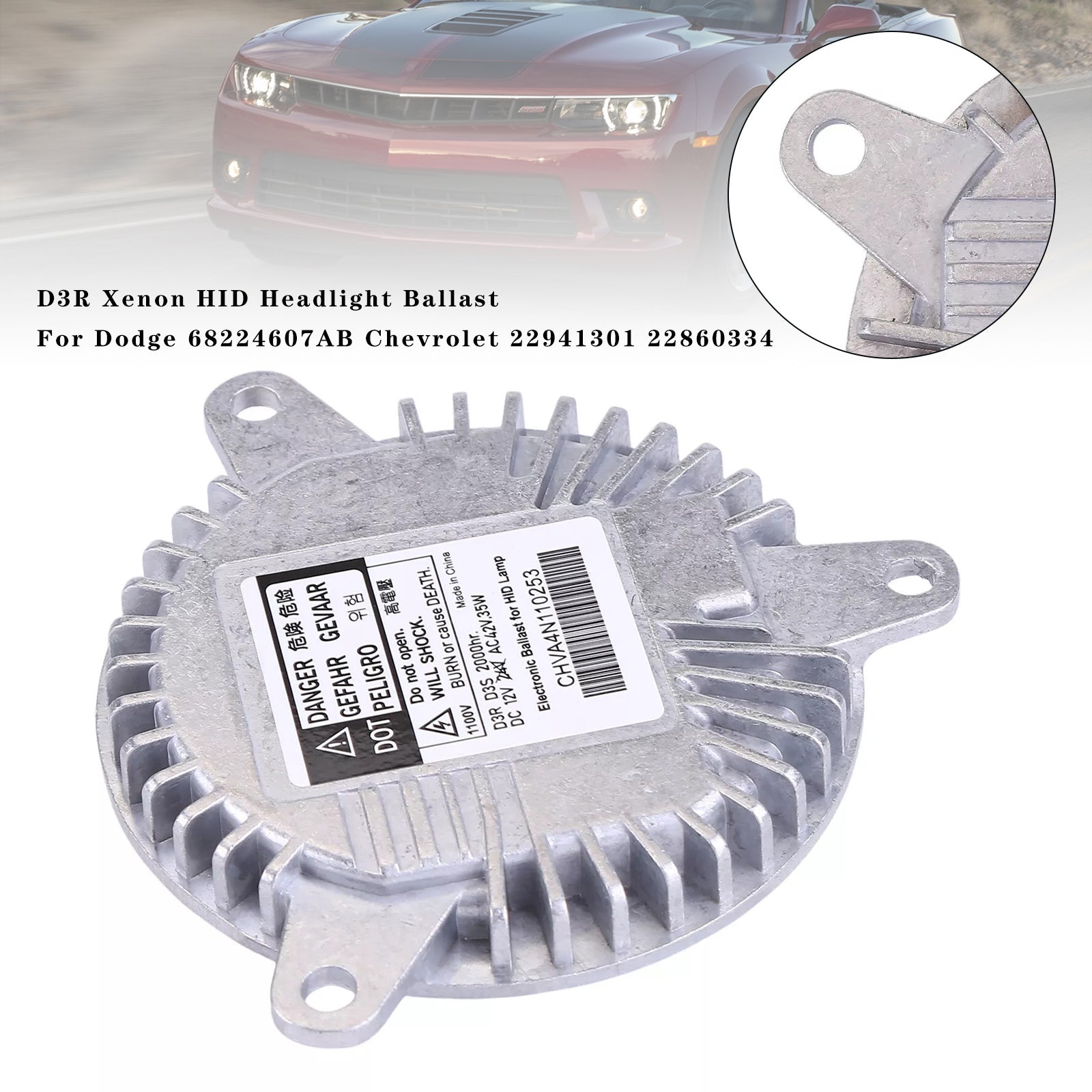 D3R Xenon HID Headlight Ballast For Dodge 68224607AB Chevrolet 22941301 22860334