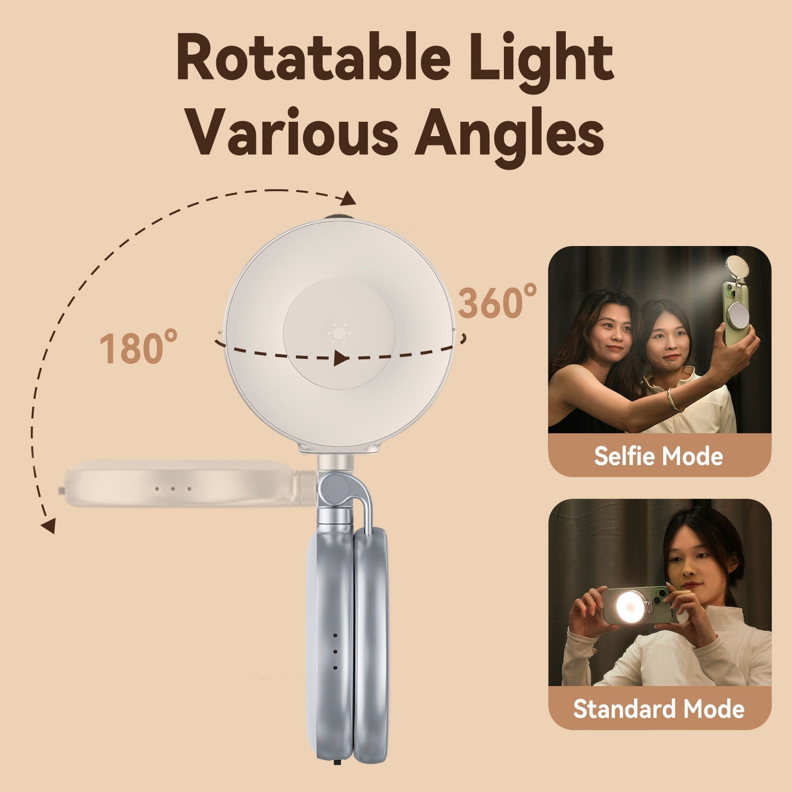 Mobile Phone Magnetic Beauty Fill Light Portable Rotating Stretch Pocket Light