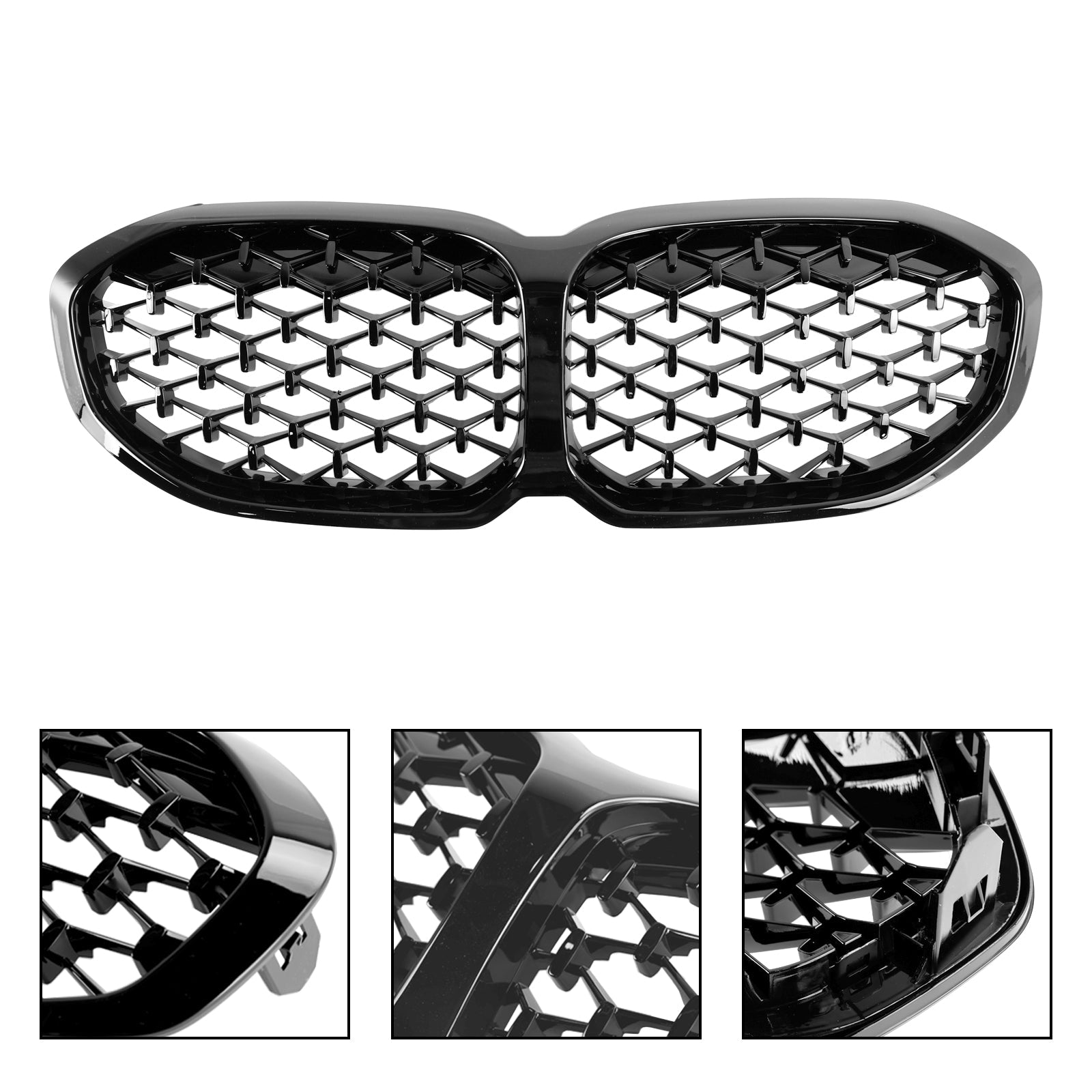 BMW 1 Series F40 2019-2024 Gloss Black Diamond Front Kidney Grill Grille