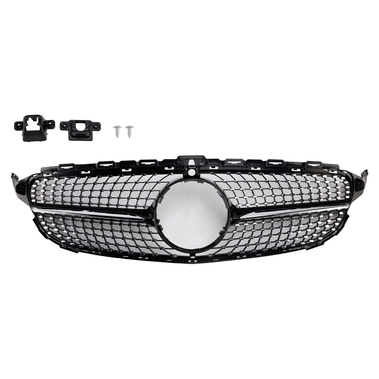 Diamond Front Grill Grille Fit Benz C-Class W205 C250 C300 C400 2015-2018