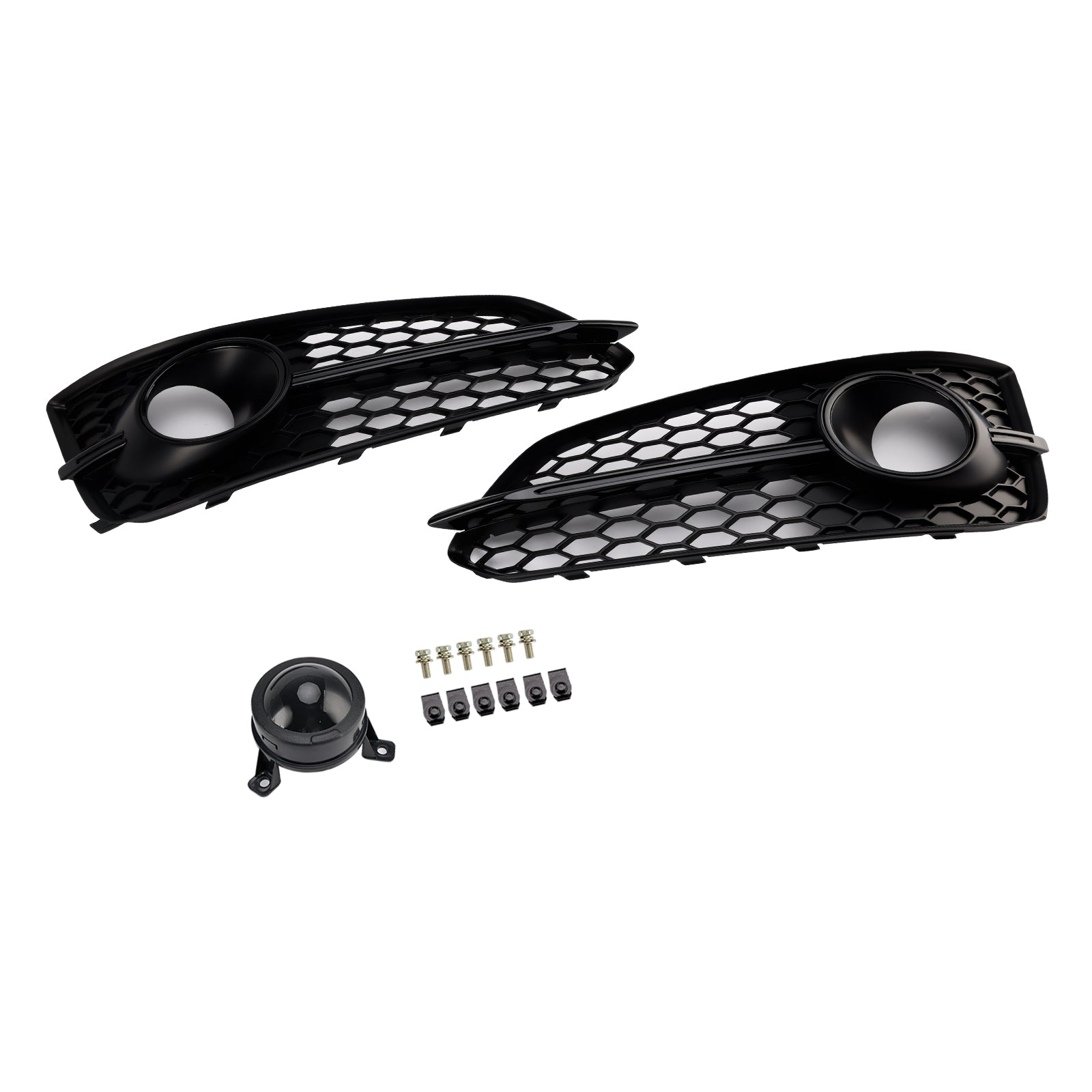 2015-2017 Audi A8 S8 2PCS Black Front Fog Grill Grille Light Cover