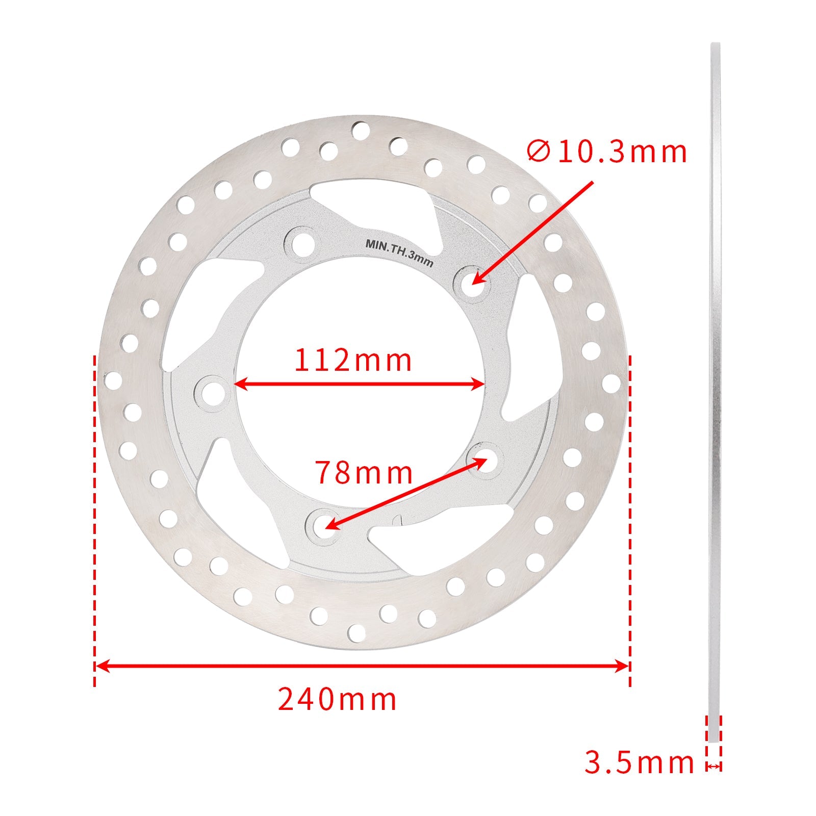 NEW Rear Brake Disc Rotor 240mm For Bajaj Rouser 135 125