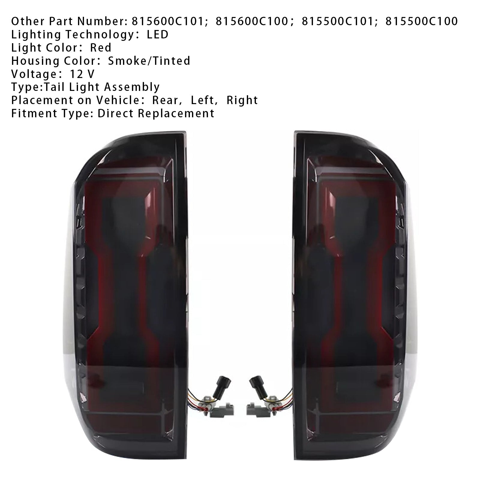 2014-2020 Toyota Tundra Left+Right LED Tail Light Assembly 815600C101 815600C100