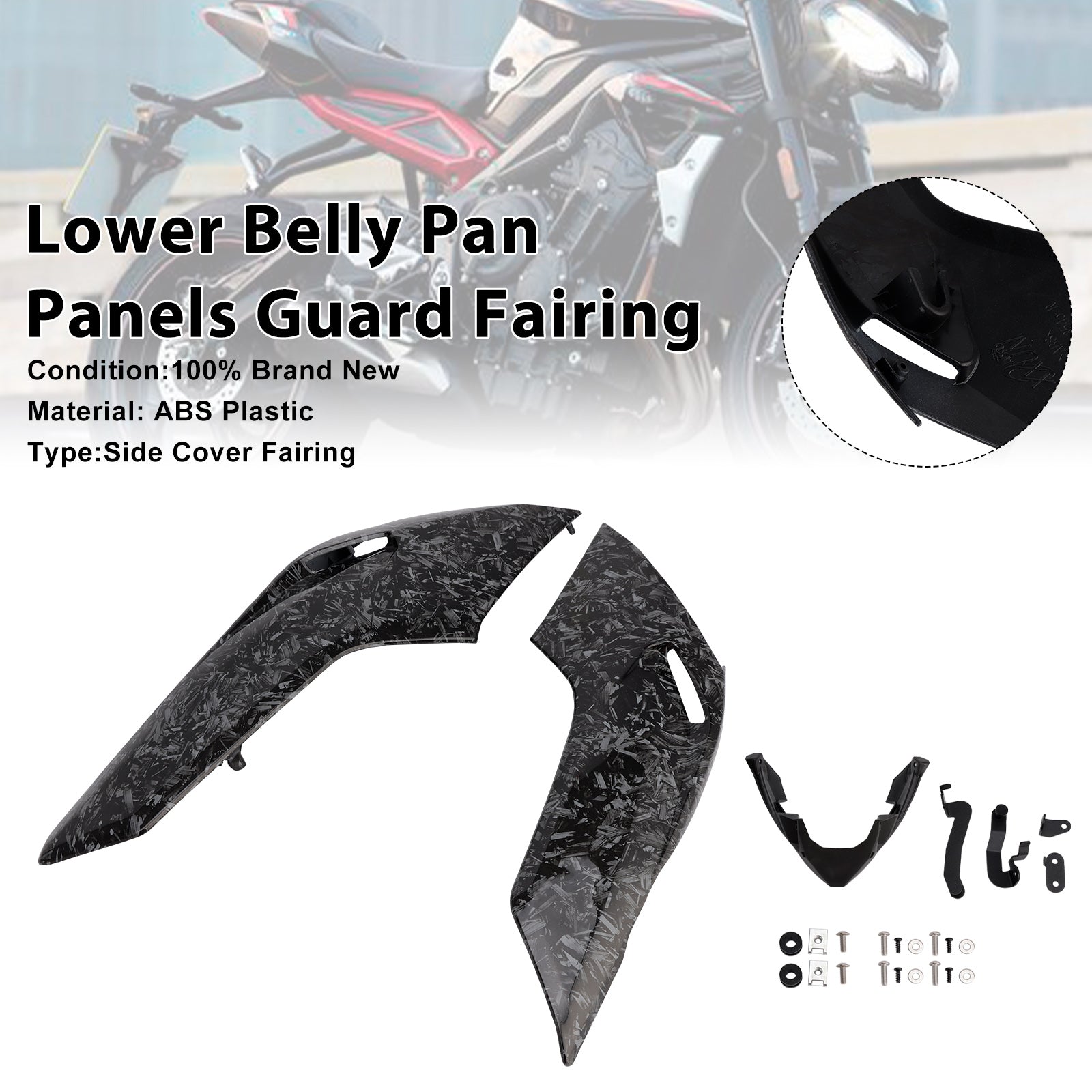 Lower Belly Pan Panels Guard Fairing For Street Triple 765 R/RS 2020-2022