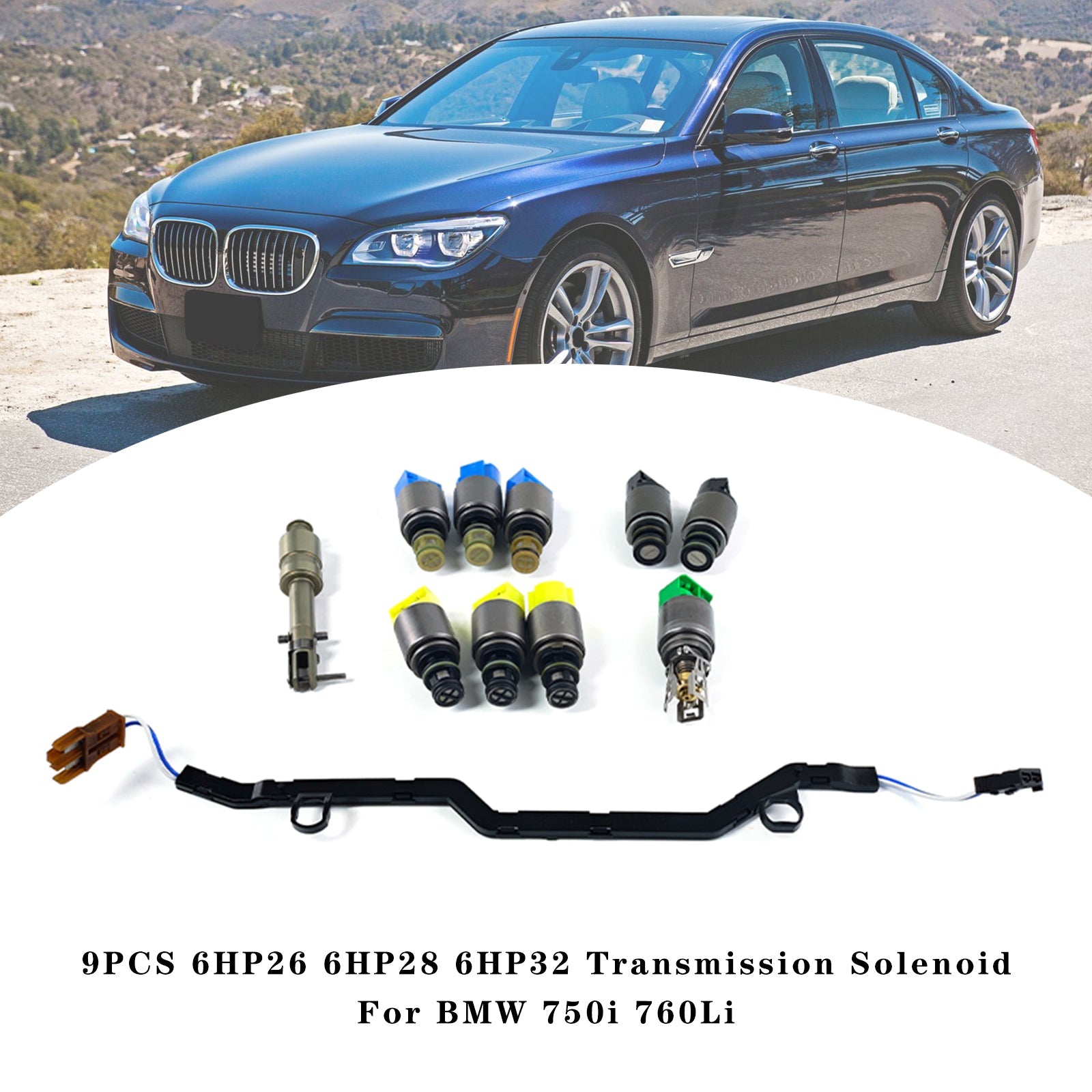 9PCS 6HP26 6HP28 6HP32 Transmission Solenoid For BMW 750i 760Li
