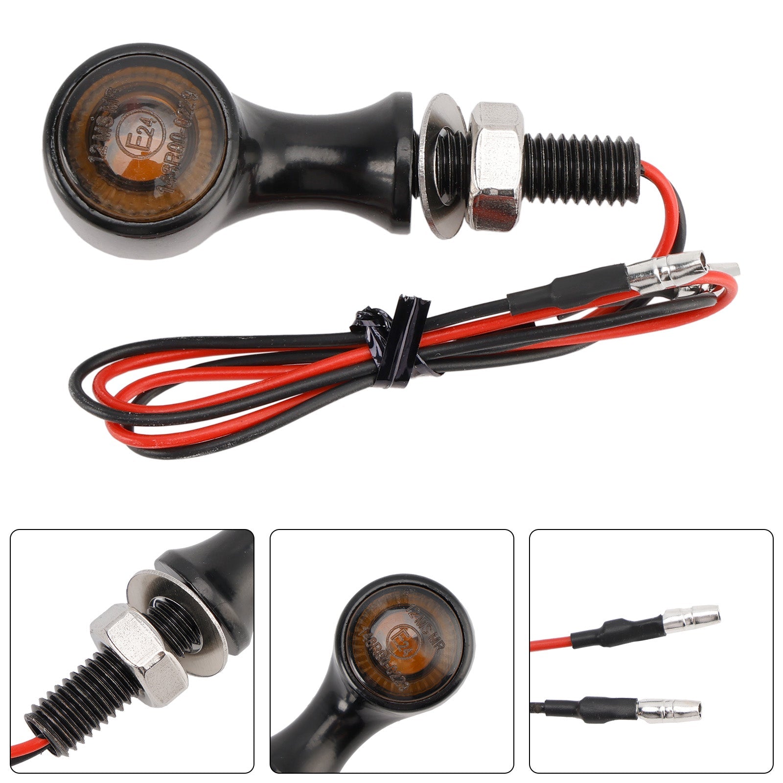 12V LED Turn Signal Indicator Light 8mm Universal Motorcycle For Suzuki