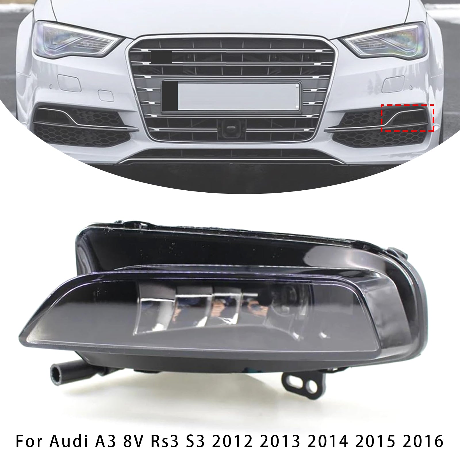 2012-2016 Audi A3 8V Rs3 S3 1 Pcs Front Left Fog Light Lamps With Bulbs
