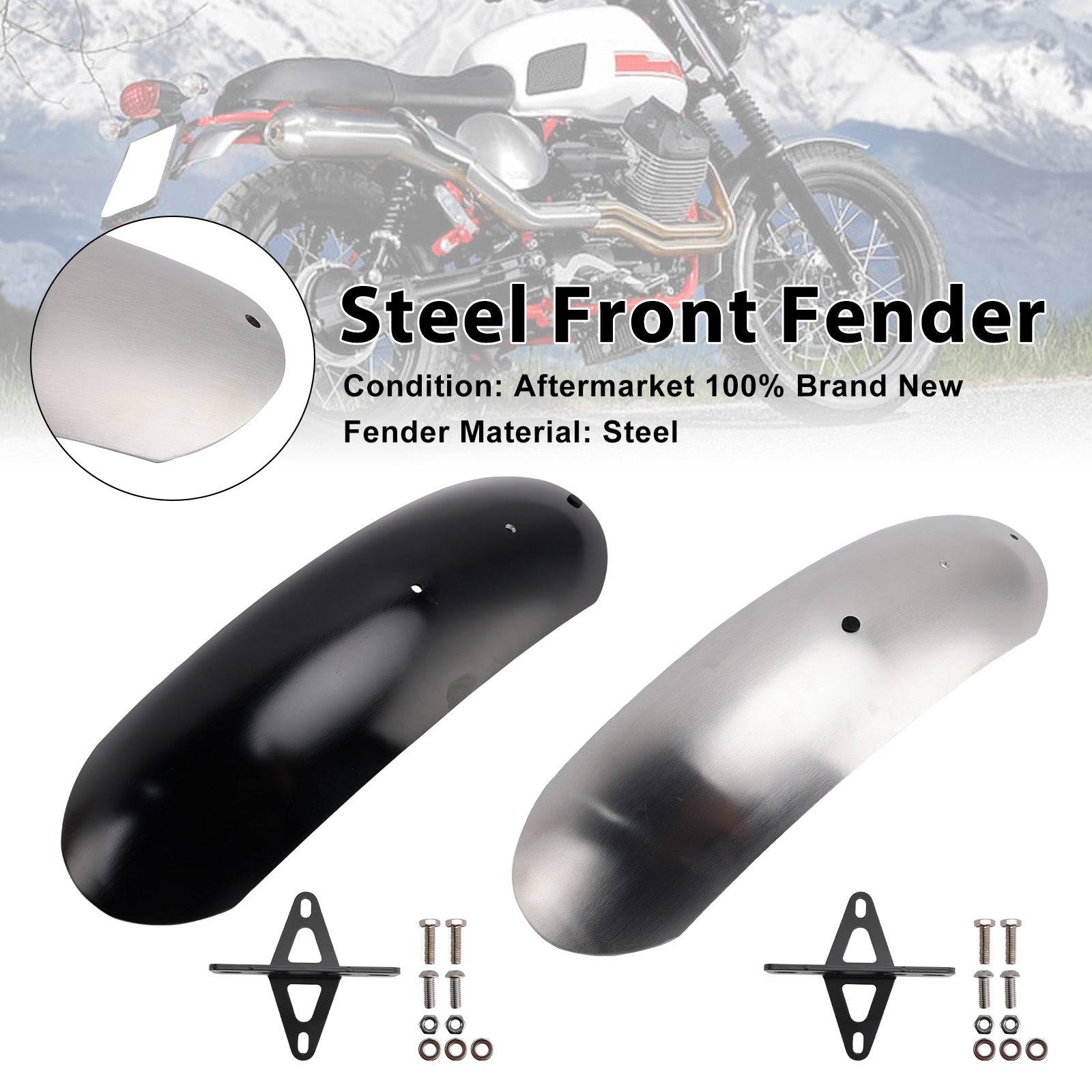 Steel Front Fender Fit For MOTO GUZZI V7 II Stone Classic Special 10-16