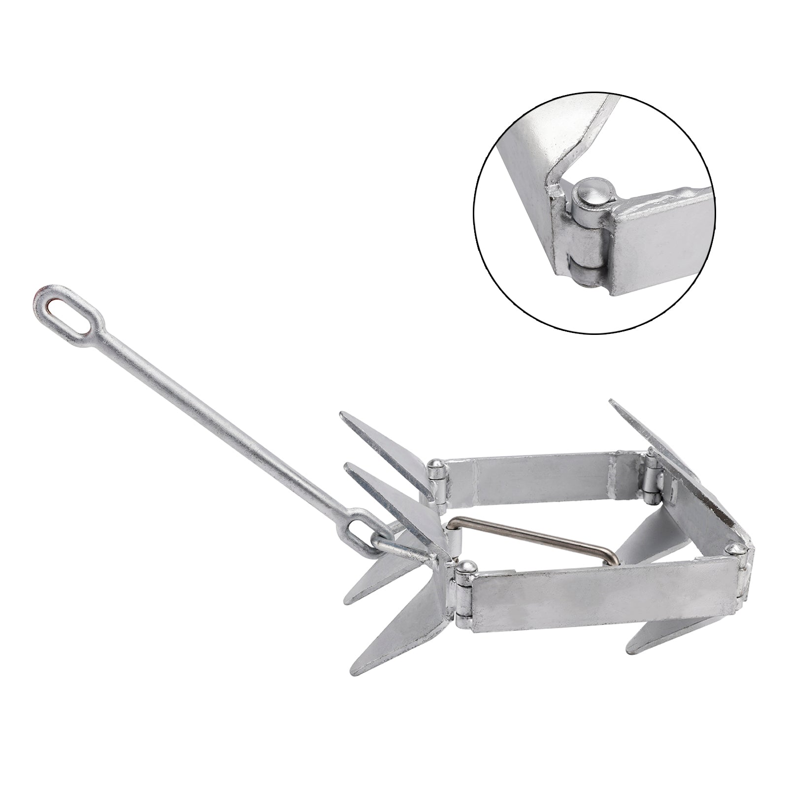 Hot-Dipped Boat Anchor 13Lbs Foldable Sliding Box Anchor Fits For Boat