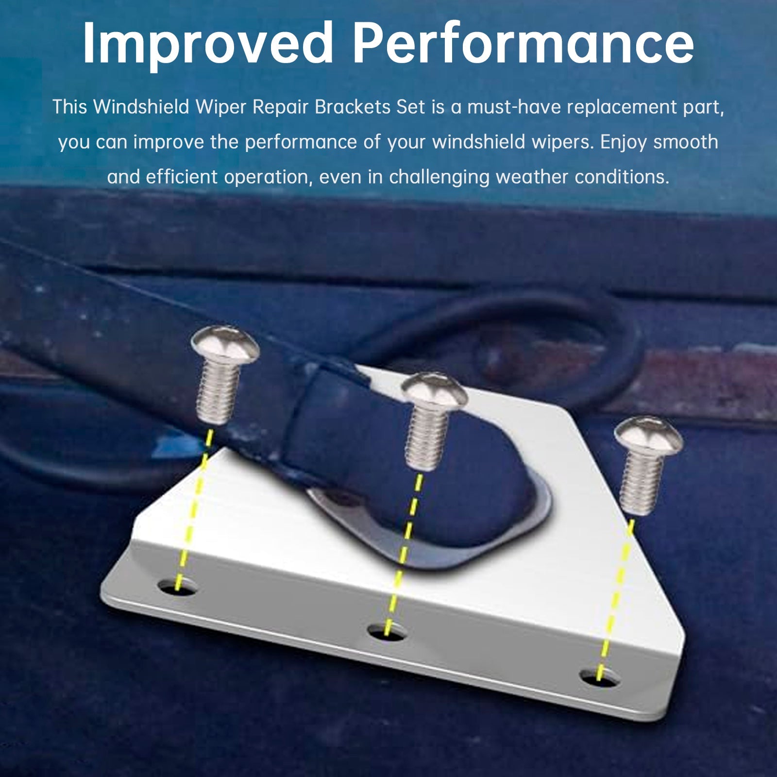 Peterbilt 379 388 389 2 PCS Windshield Wiper Repair Stainless Steel Brackets