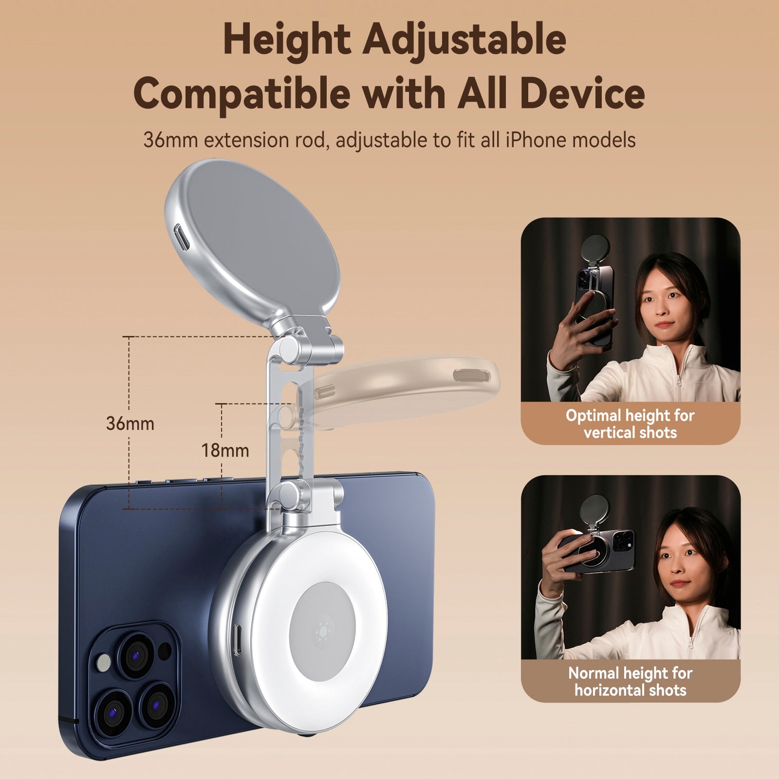 Mobile Phone Magnetic Beauty Fill Light Portable Rotating Stretch Pocket Light
