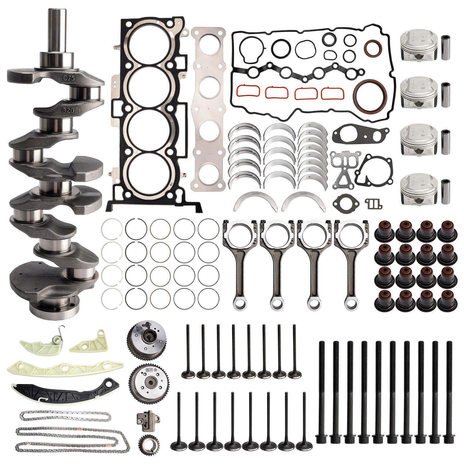 2005-2010 Hyundai Tucson G4KD 2.0L Engine Overhaul Rebuild Kit Crankshaft Rods Timing Kit