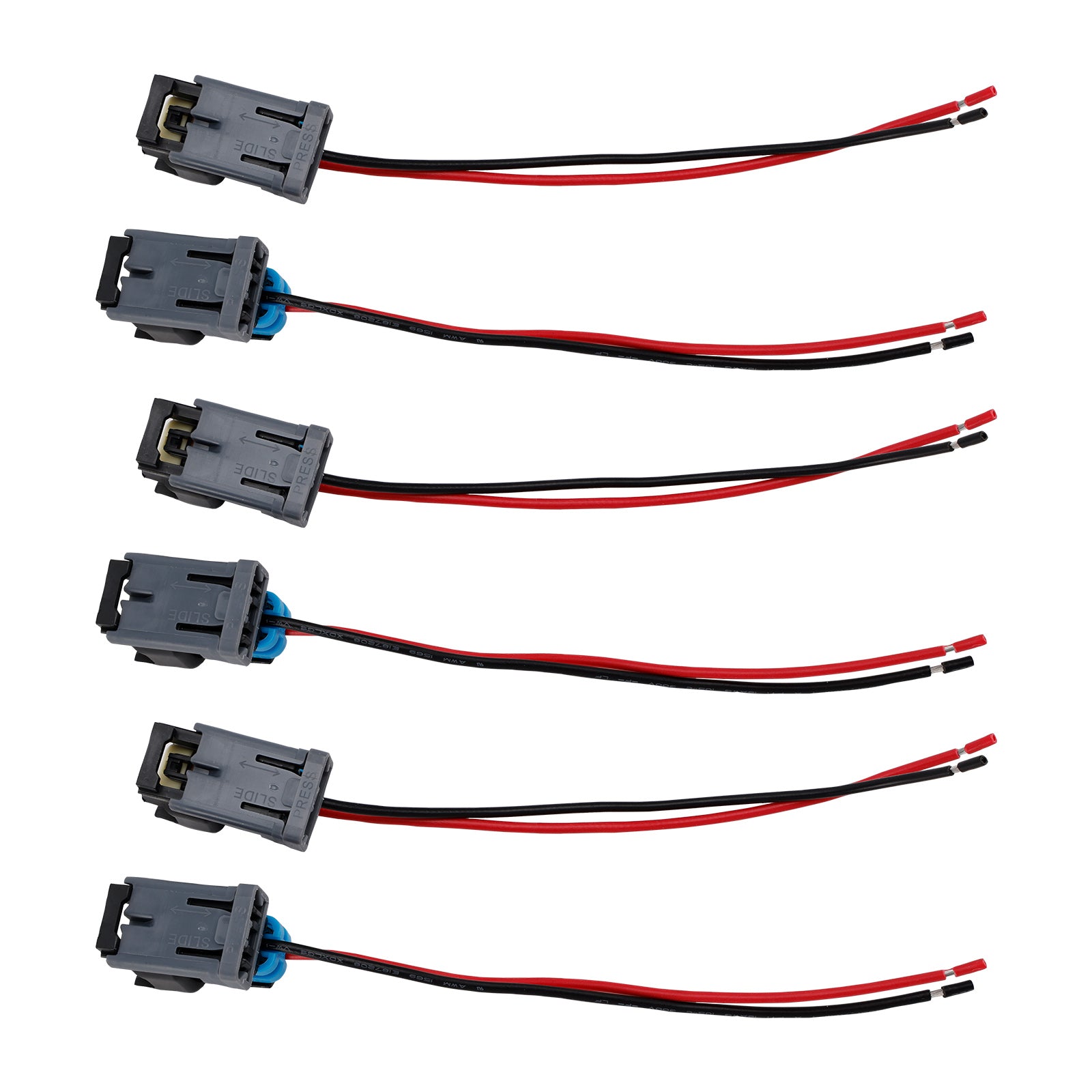 6PCS Fuel Injector Connector Pigtail Plug Wiring Harness Fit Ford Fit Chevy