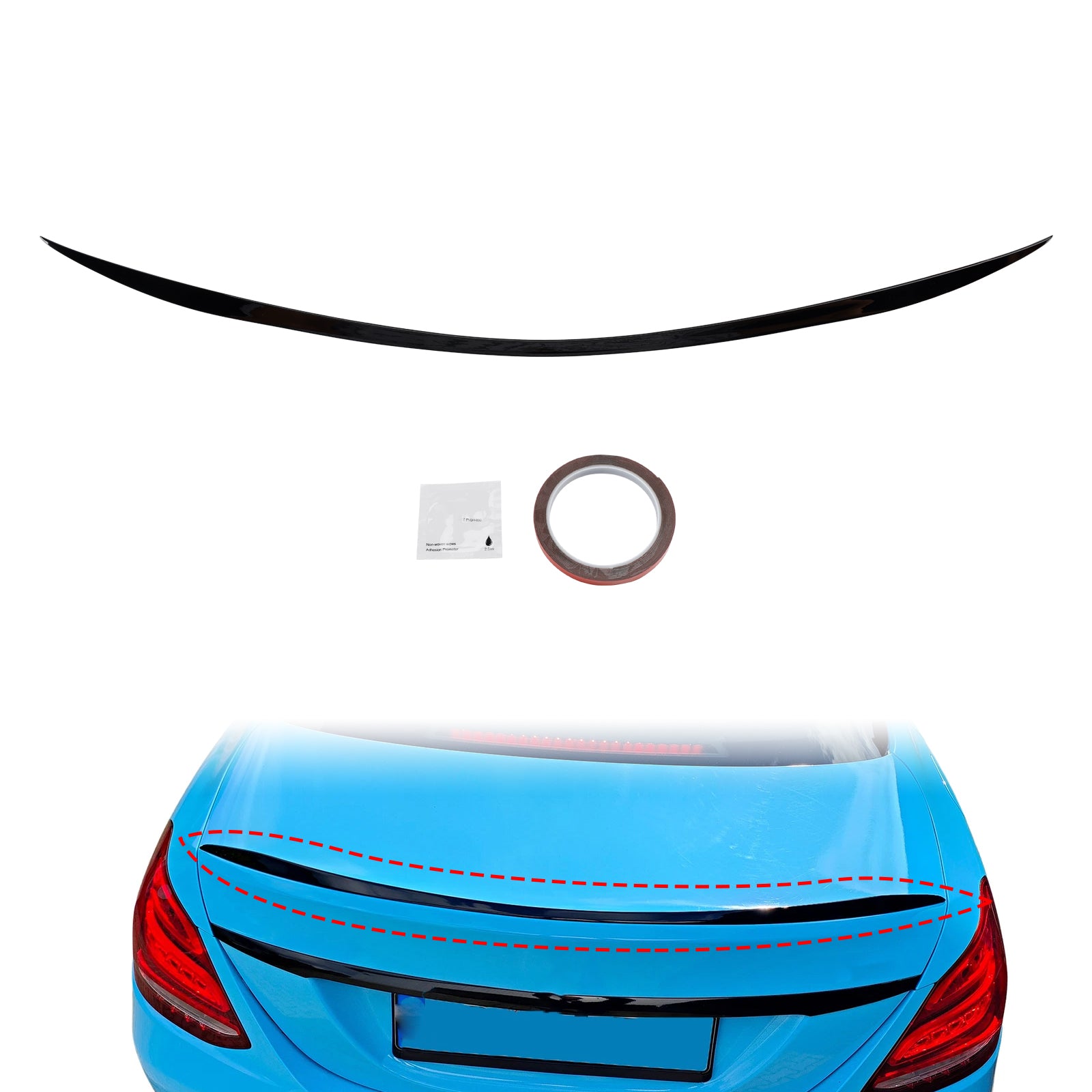 Gloss Black Rear Spoiler For Mercedes-Benz C-Class W205 2014-2121 C63 Style