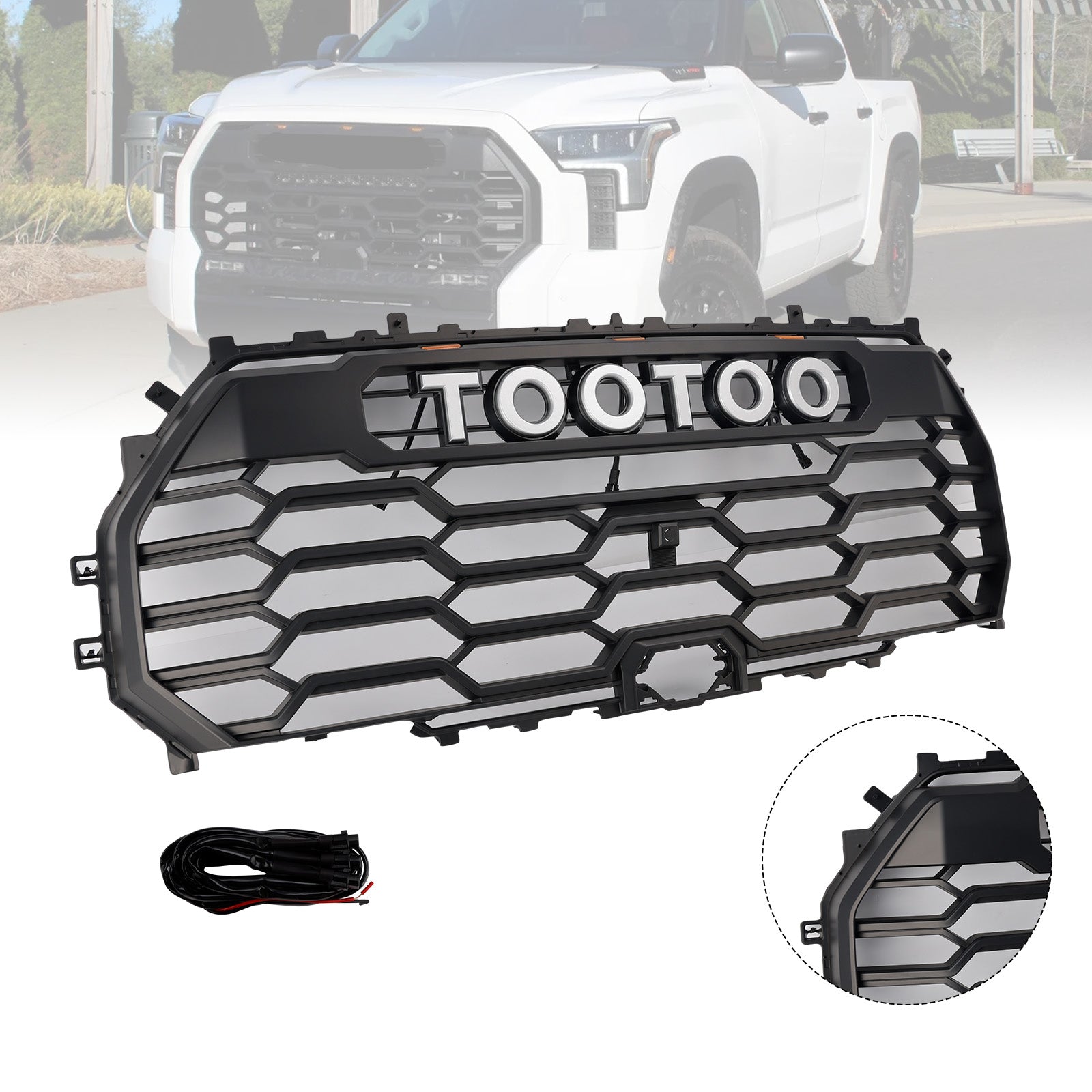 Matte Black Front Grill Grille 53101-0C220 Fit Toyota Tundra 2022-2025 TRD PRO