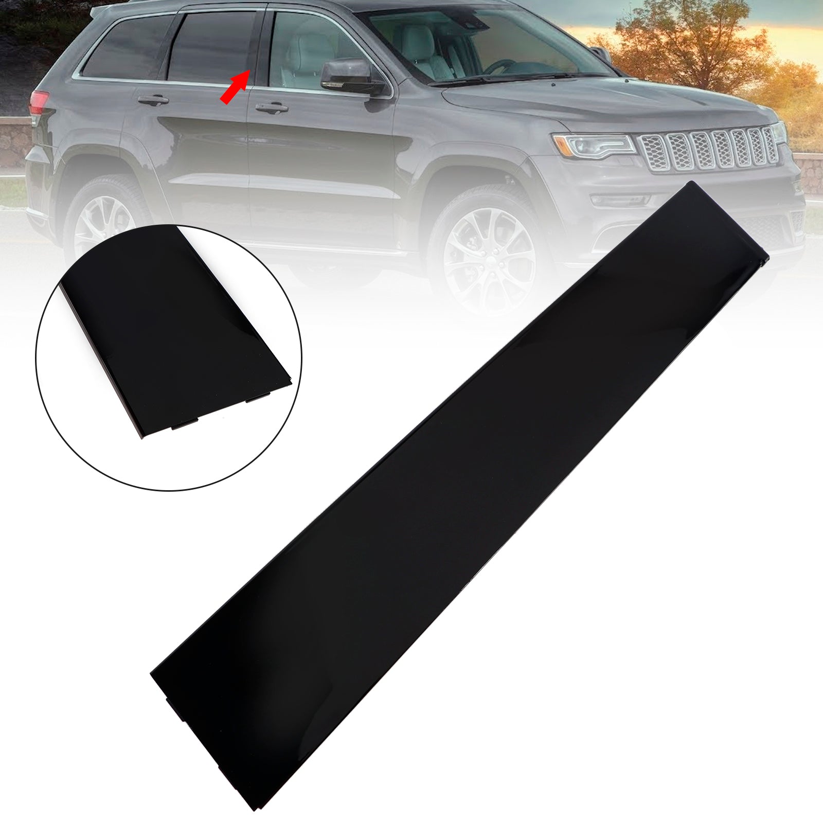 Right Rear Door Pillar Window Trim Applique B 57010446 For Jeep Cherokee 2011-2021