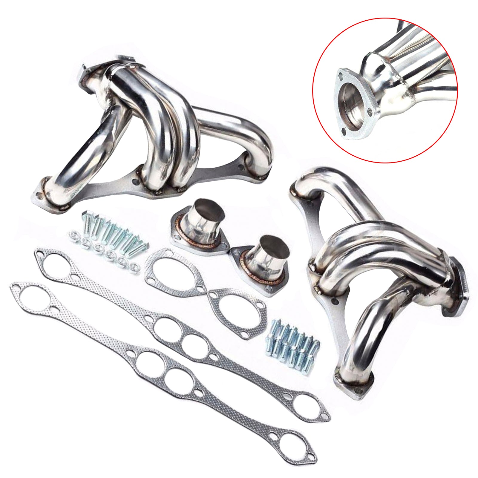 Exhaust Header Manifold Fit Chevy Small Block SB V8 262 265 283 305 327 350 400