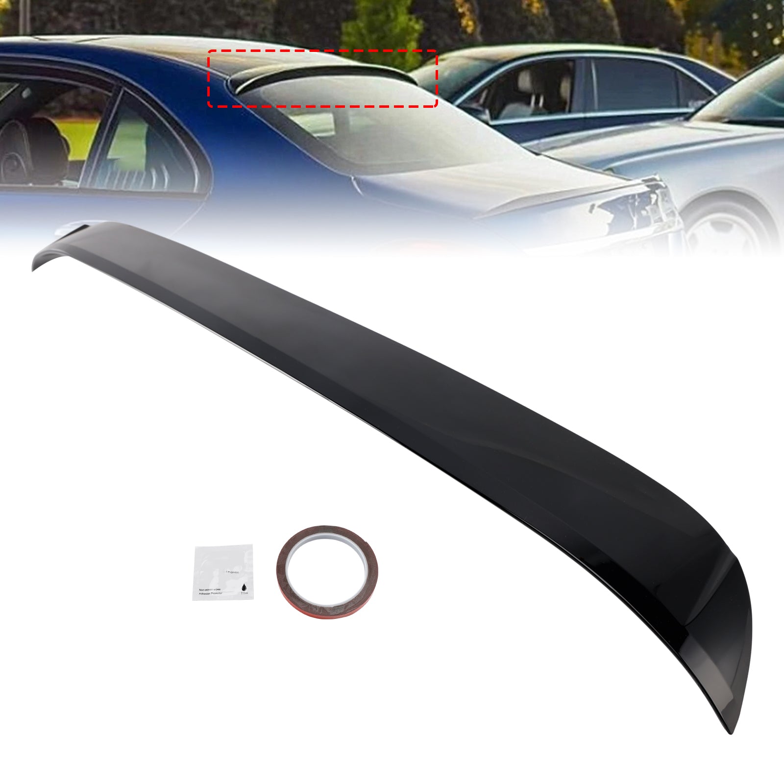 Gloss Black Rear Roof Wing Spoiler Lip For Mercedes-Benz C-Class W205 2014-2021