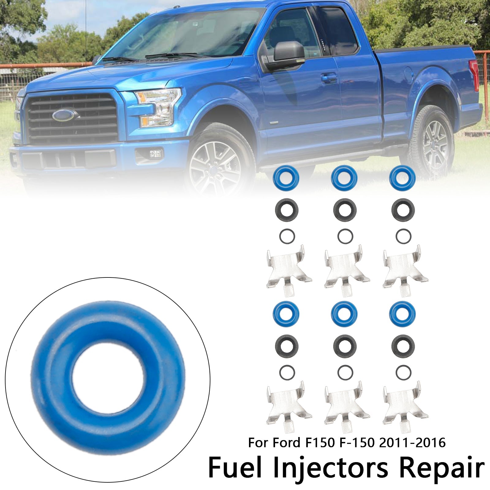 6PCS Fuel Injector Repair Seal Kit fit Ford F150 3.5L Turbo EcoBoost 2011-2016