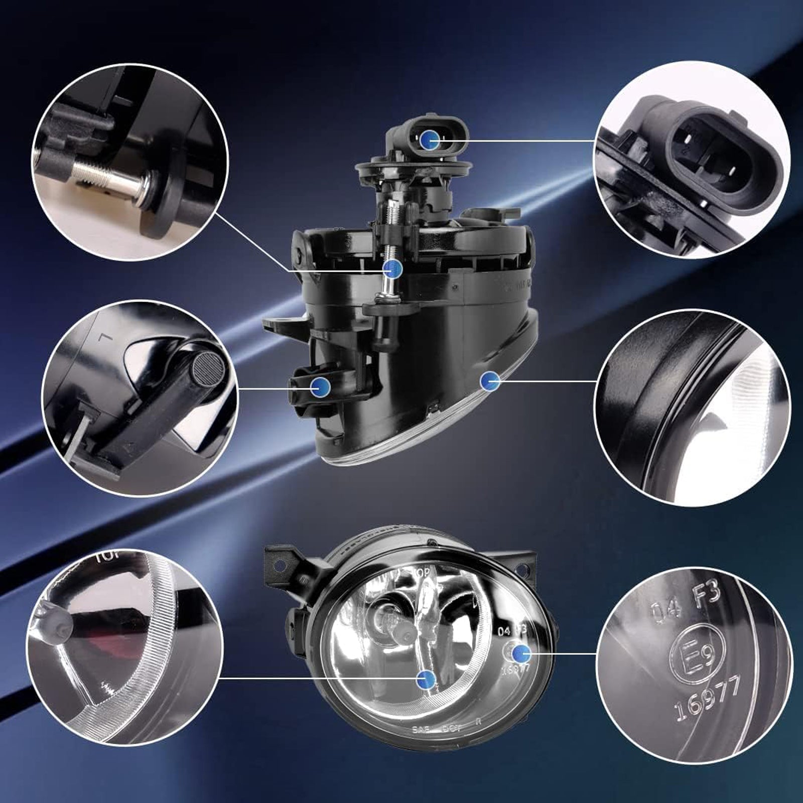 Pair Front Fog Light Lamps For Volkswagen GOLF MK5 GTI Version 2004-2009