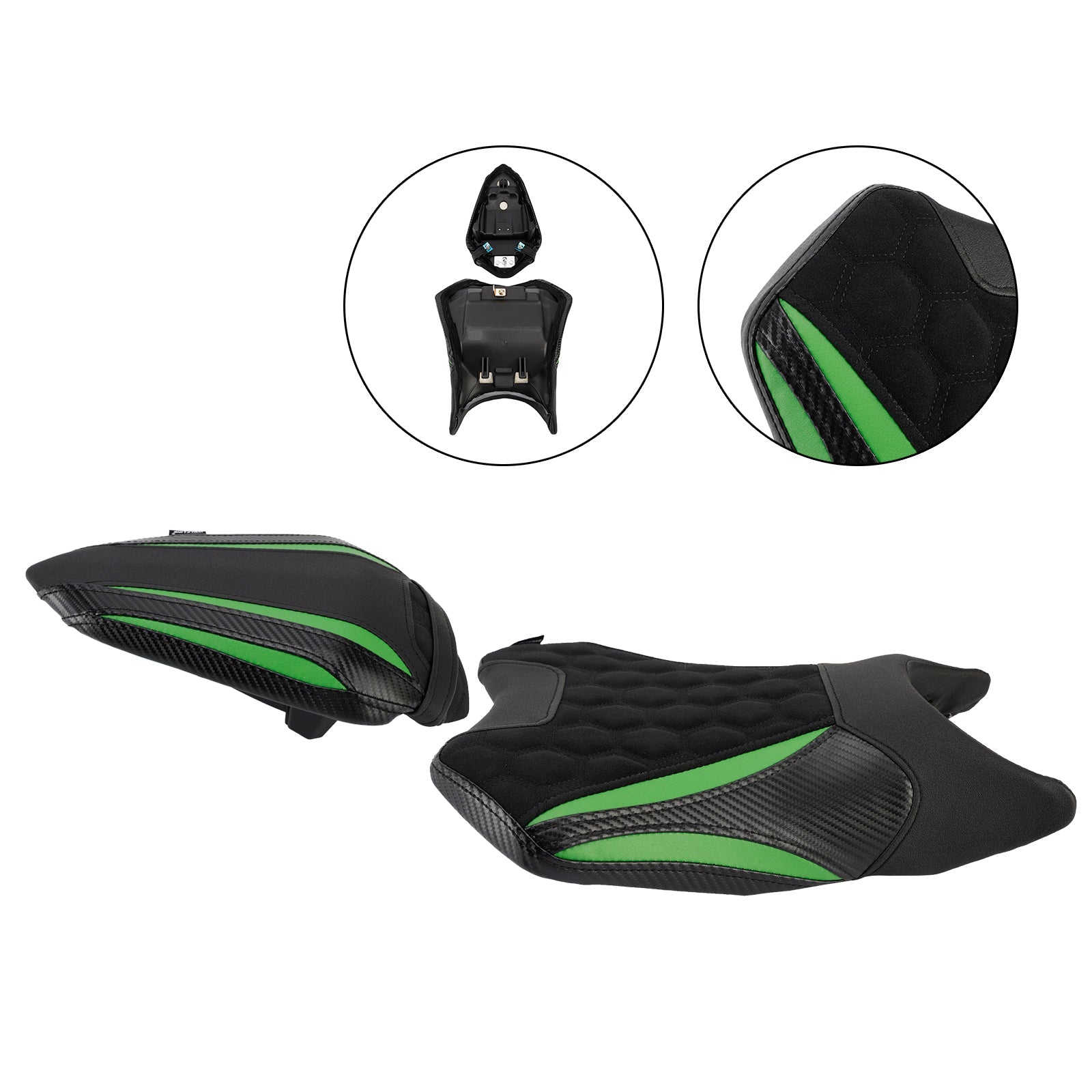 2024-2025 For Kawasaki Ninja 500 Z500 Front&Rear Raider Passenger Cushion Kit Black2