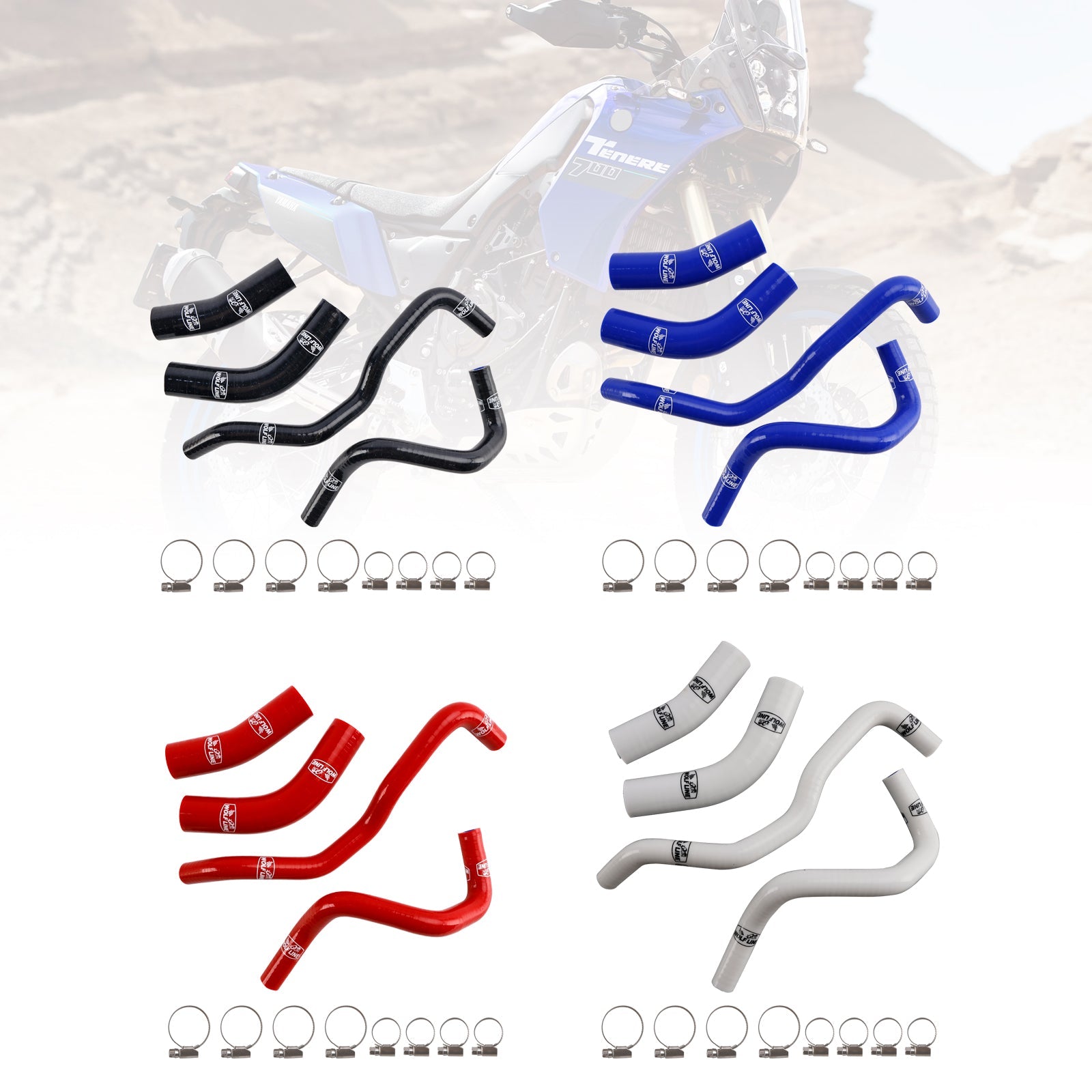 Silicone Radiator coolant Hose kit For Yamaha Tenere 700 2019-2024
