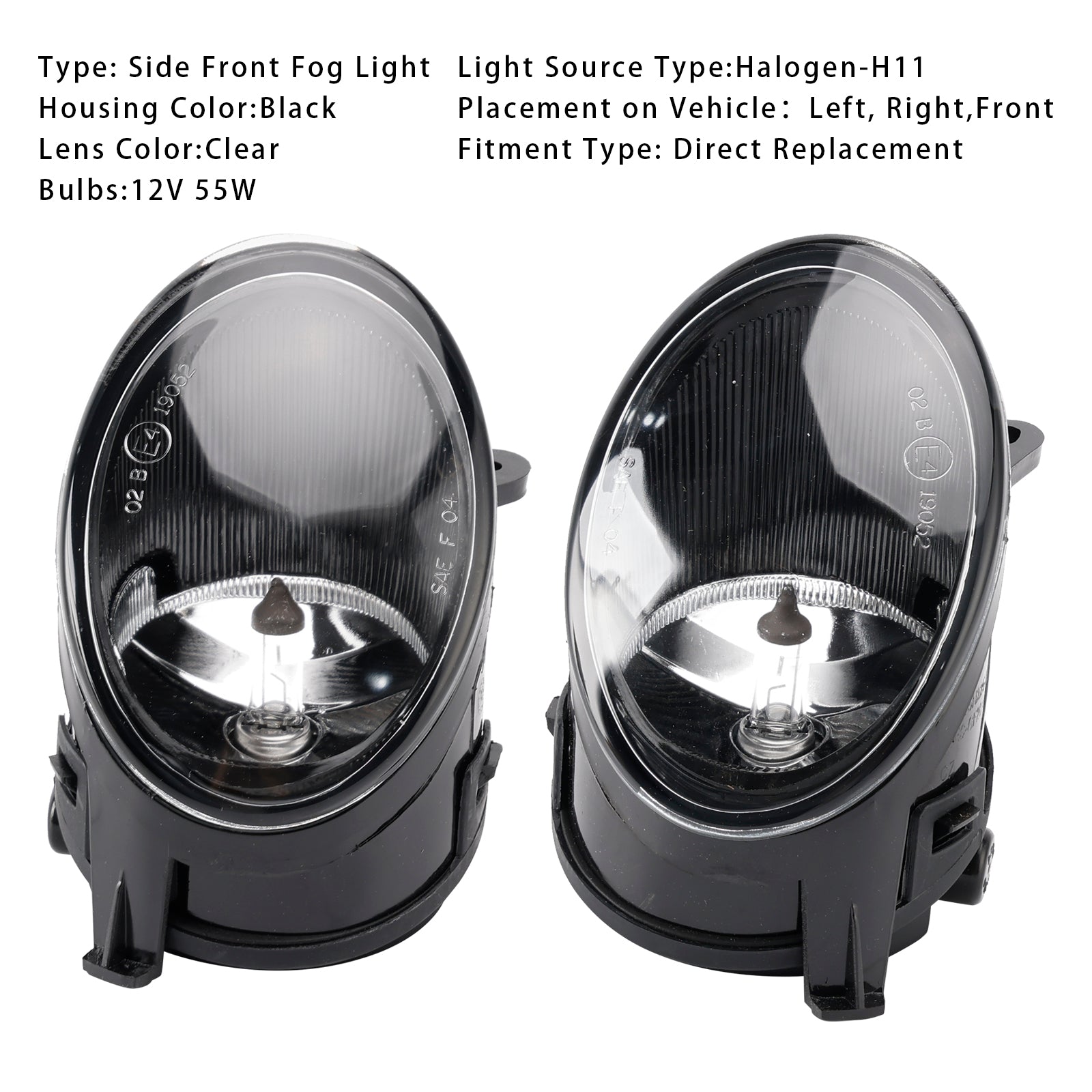 2005 2006 2007 2008 Audi A6 C6 Pair Front Bumper Driving Fog Light