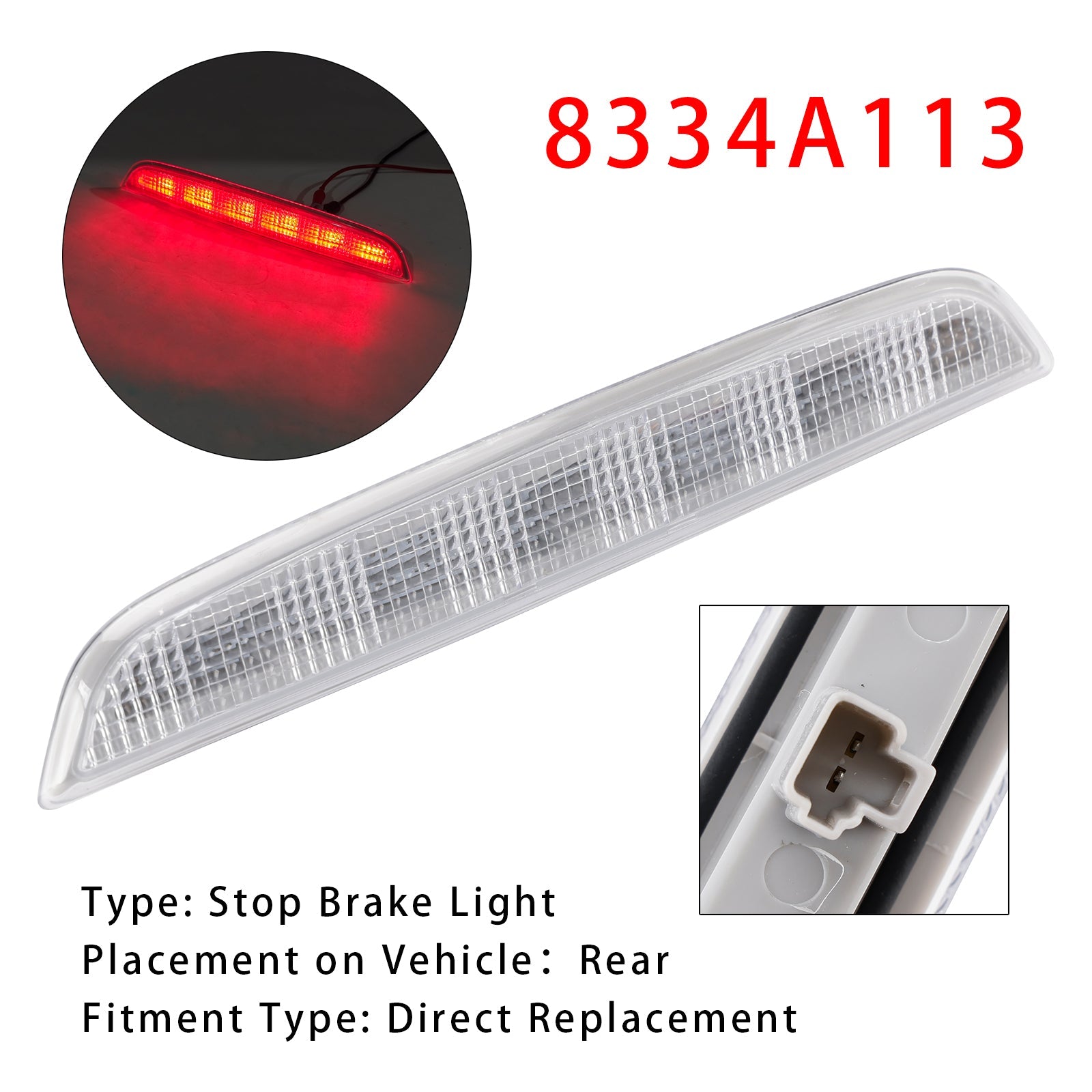 2013-2016 Mitsubishi Outlander High Mount LED Stop Brake Light 8334A113 White