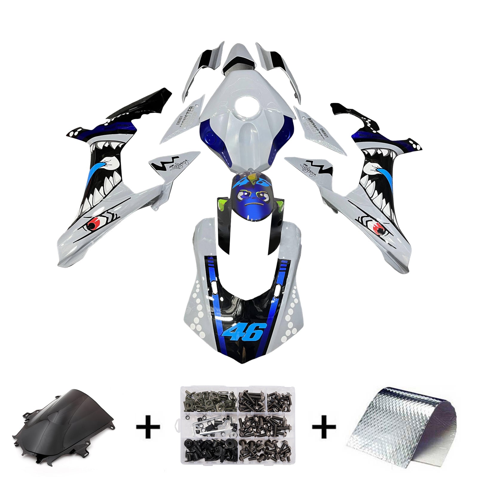 Injection Fairing Kit Bodywork Plastic ABS For Yamaha YZFR1 YZF-R1 2015-2019
