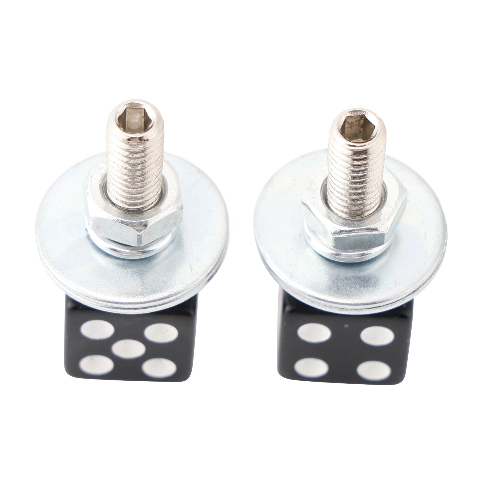 4x Motorcycle Bike Plastic Black Dice License Plate Bolt On Screw On Frame Nut