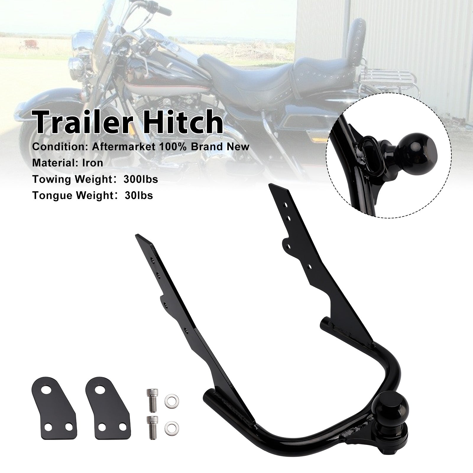 1996-1997 Harley Davidson FLHRI Road King Trailer Hitch Ball