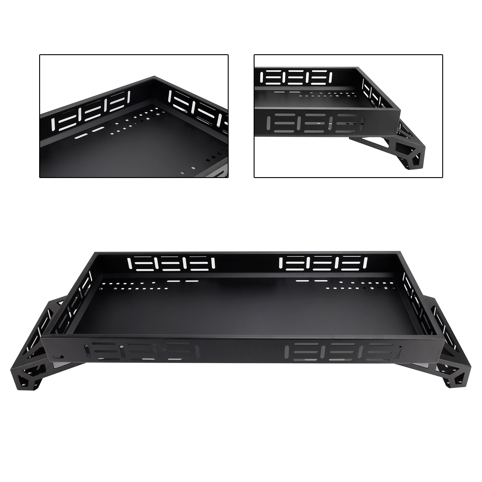 Utv Raised Metal Full-Bed Rack Universal Steel For Polaris Ranger 900 General
