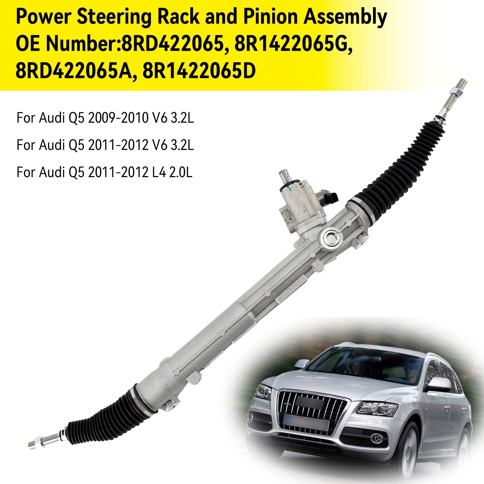 2009-2012 Audi Q5 V6 3.2L Power Steering Rack and Pinion Assembly 8RD422065 KS01000782