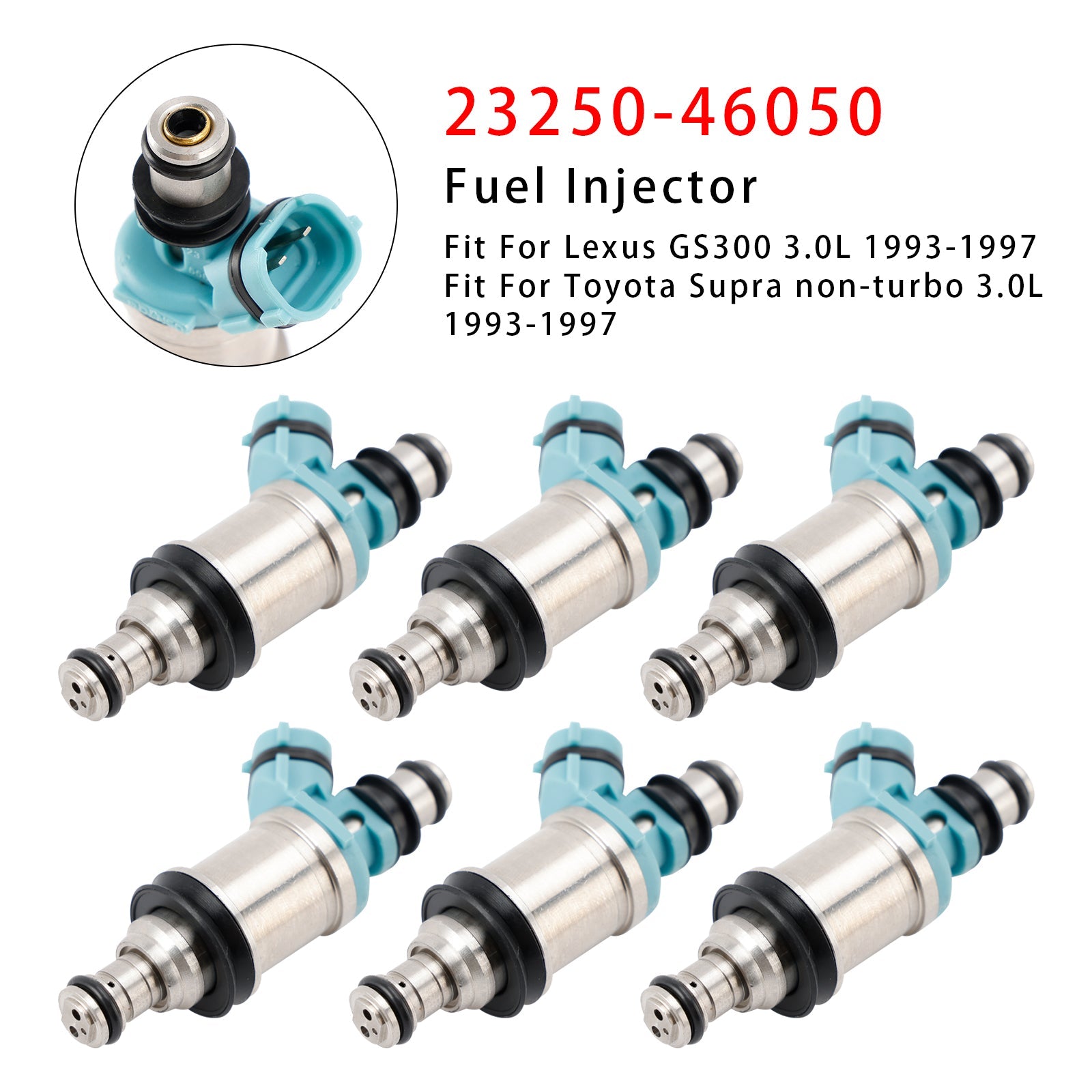6Pcs Fuel Injector For Lexus GS300 Toyota Supra Non-turbo 3.0L 93-97 23250-46050