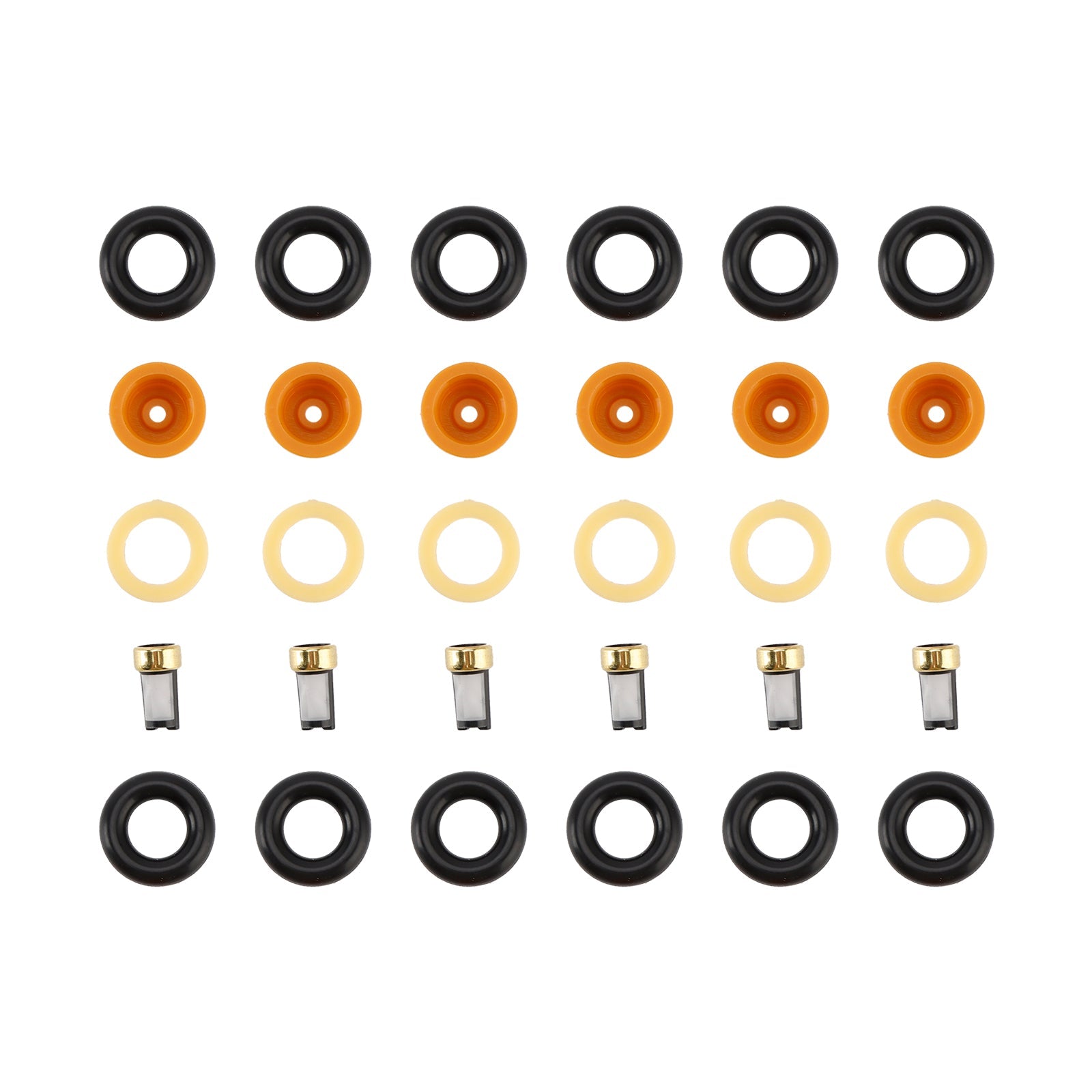6PCS Fuel Injector O-Ring Filter Seal Fit Audi 80 90 100 A4 A6 A8 2.4 2.6 2.8