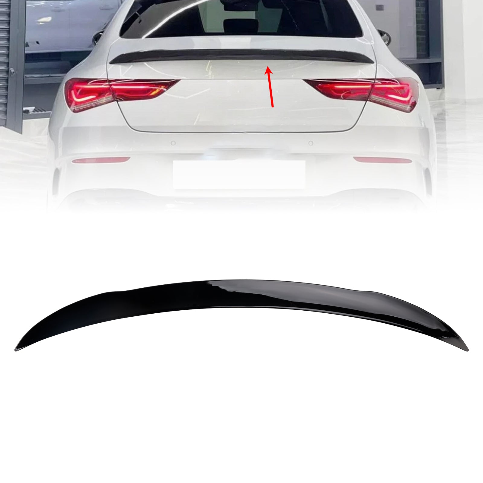 2019+ Mercedes-Benz CLA-Class W118 C118 Gloss Black Rear Boot Spoiler For