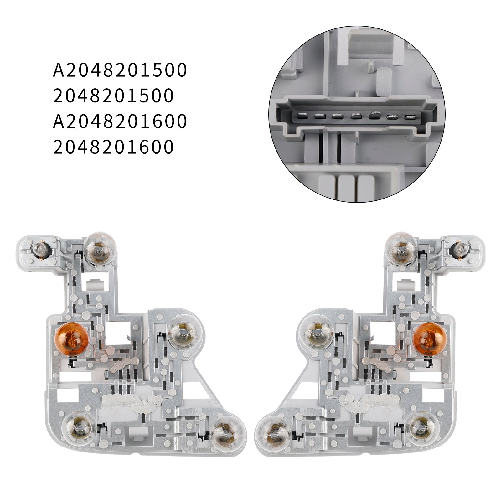 2007-2010 Mercedes W204 C-Class Left+Right Tail Lamp Bulb Holder with Bulbs
