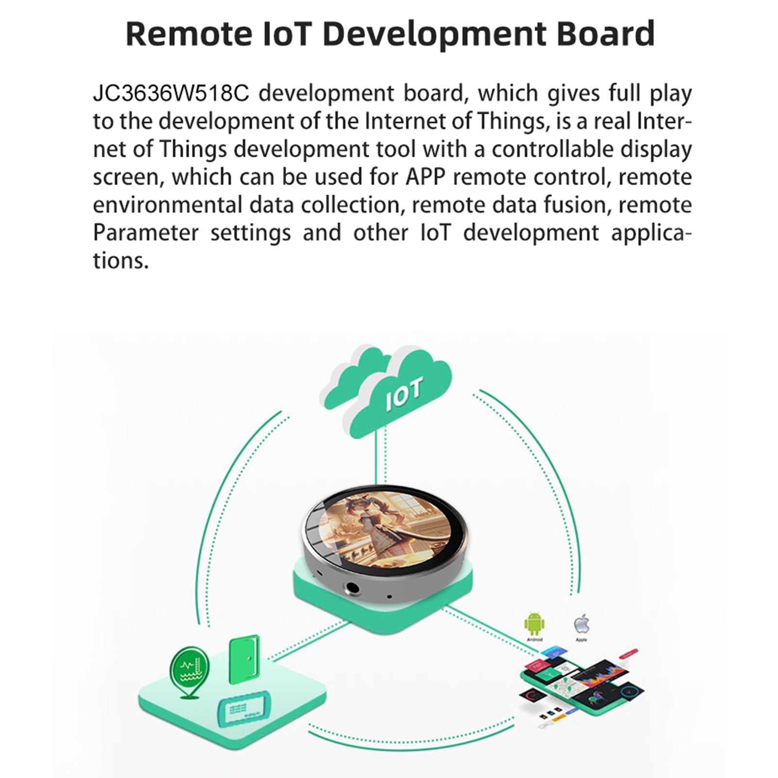 ESP32 Development Board 1.8-inch Capacitive Touch Smart Display Audio Spectrum