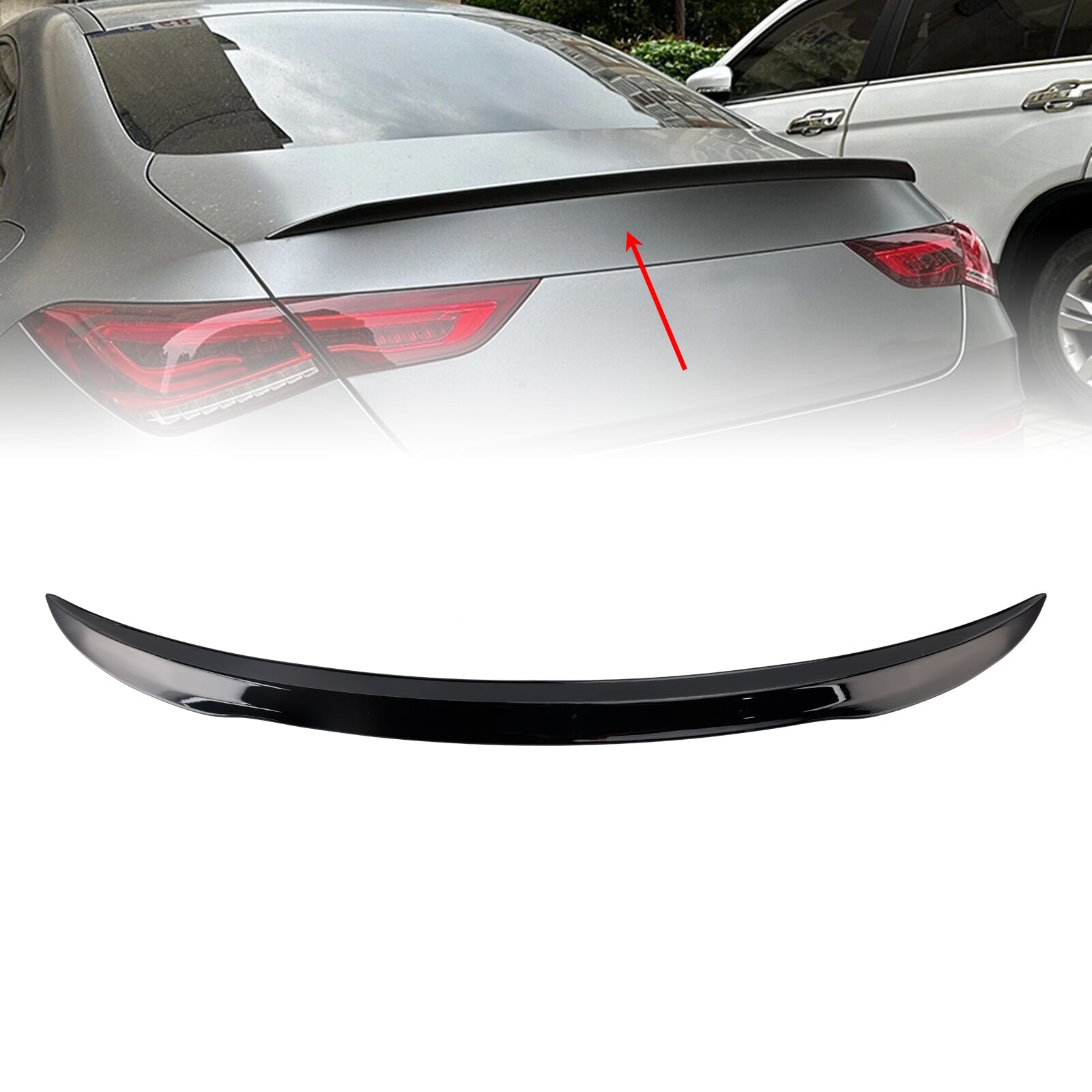 2019+ Mercedes-Benz CLA-Class W118 C118 Gloss Black Rear Boot Spoiler For