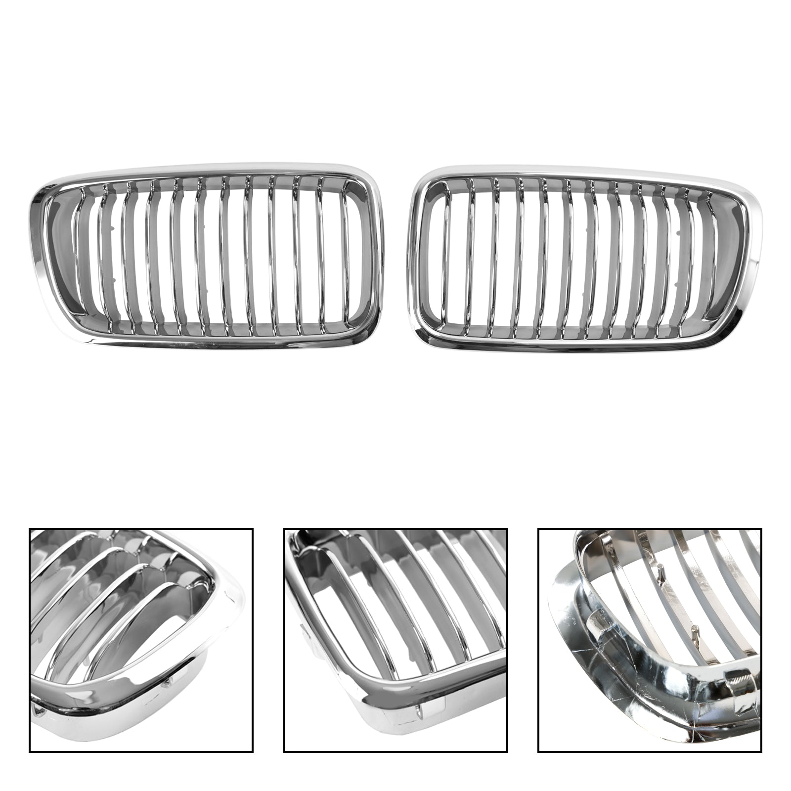 BMW 7 Series E38 1994-2001 2PCS Chrome Front Kidney Grill Grille