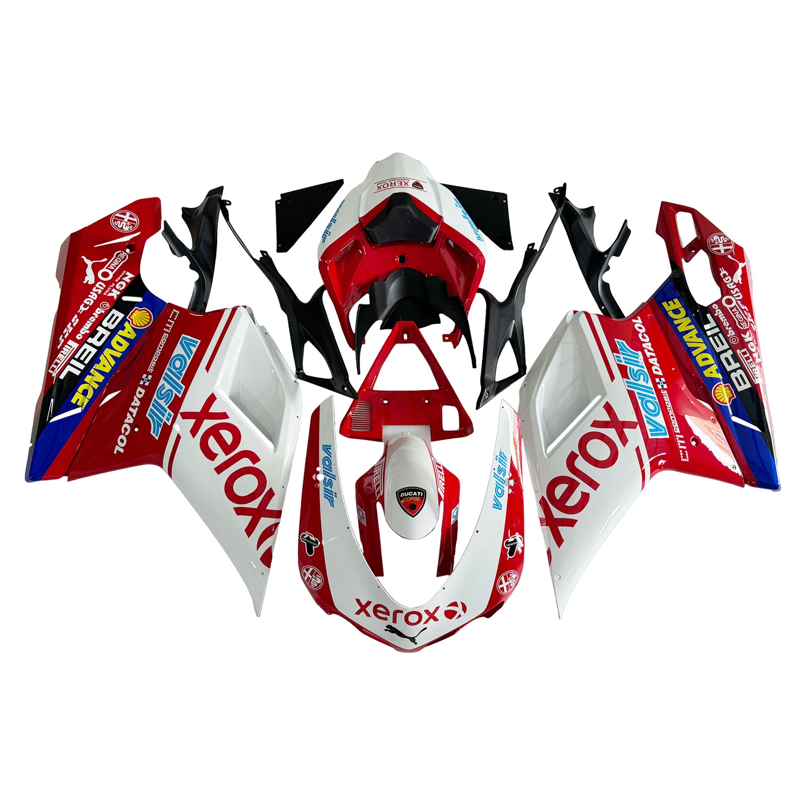 Fairings for 2007-2012 Ducati 1098 1198 848 White & Red Xerox Generic