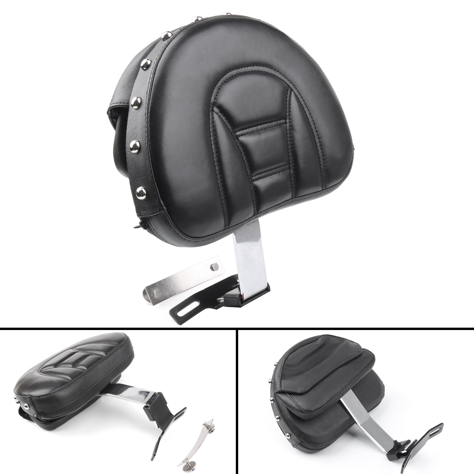 Driver Seat Rider Backrest Pad For 07-17 Fatboy FLSTF Heritage Softail CH