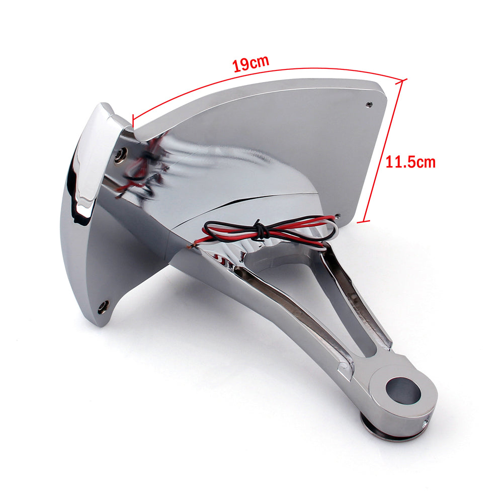 Side Axle Mount Chrome Billet License Plate Bracket Taillight Led Fit Harley