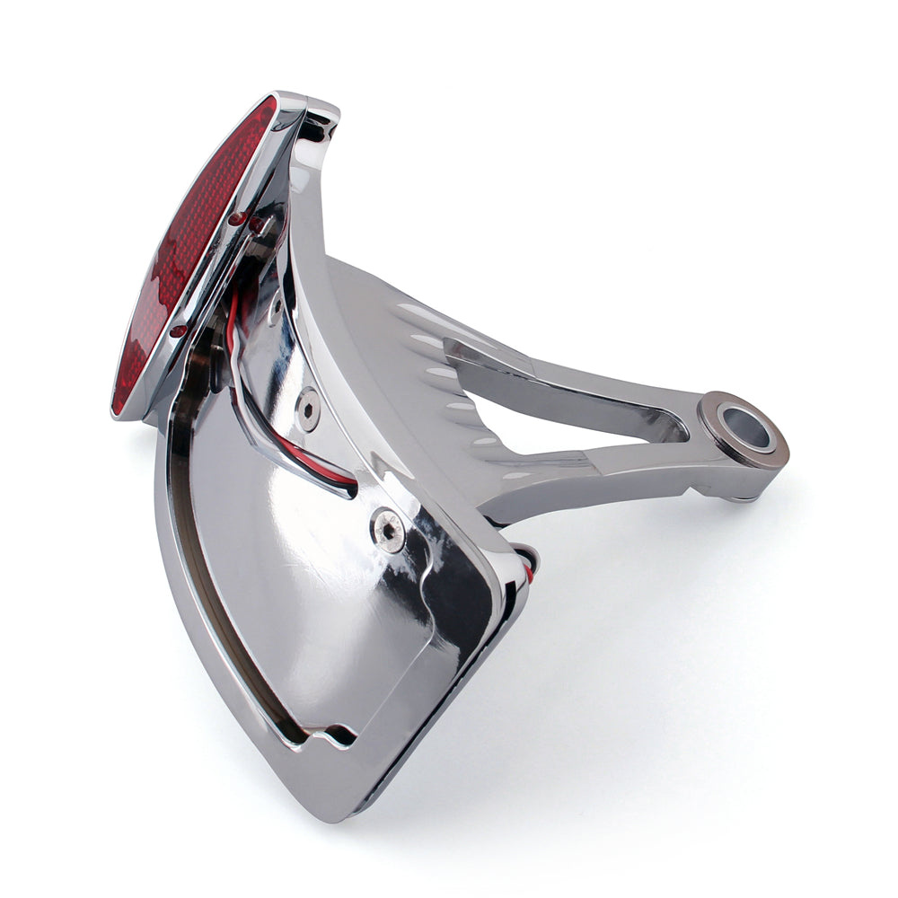 Side Axle Mount Chrome Billet License Plate Bracket Taillight Led Fit Harley