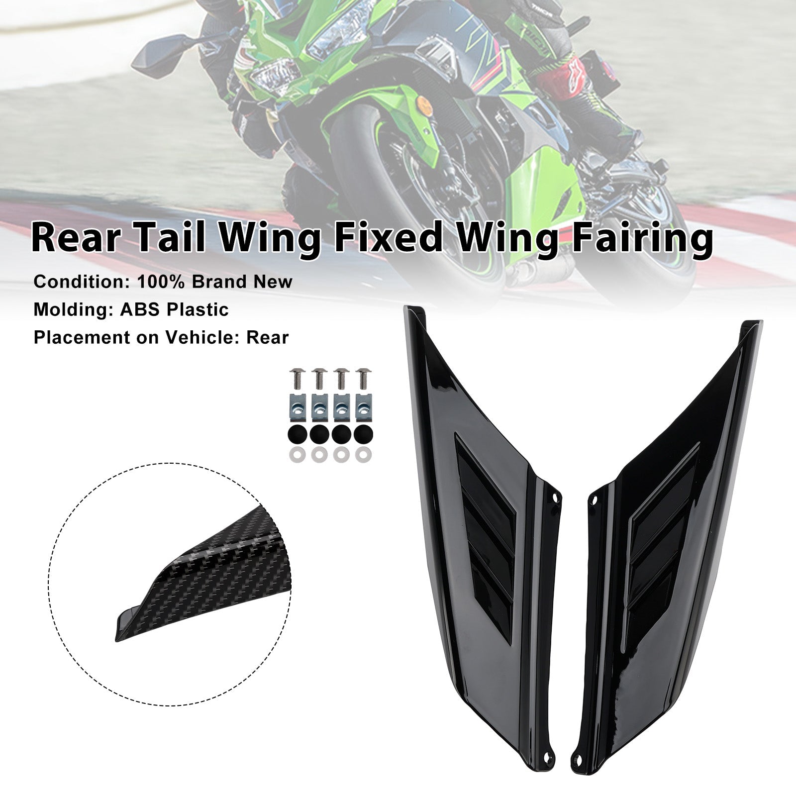 2023-2025 Kawasaki NINJA ZX-4R ZX-4RR Rear Tail Wing Fixed Wing Fairing