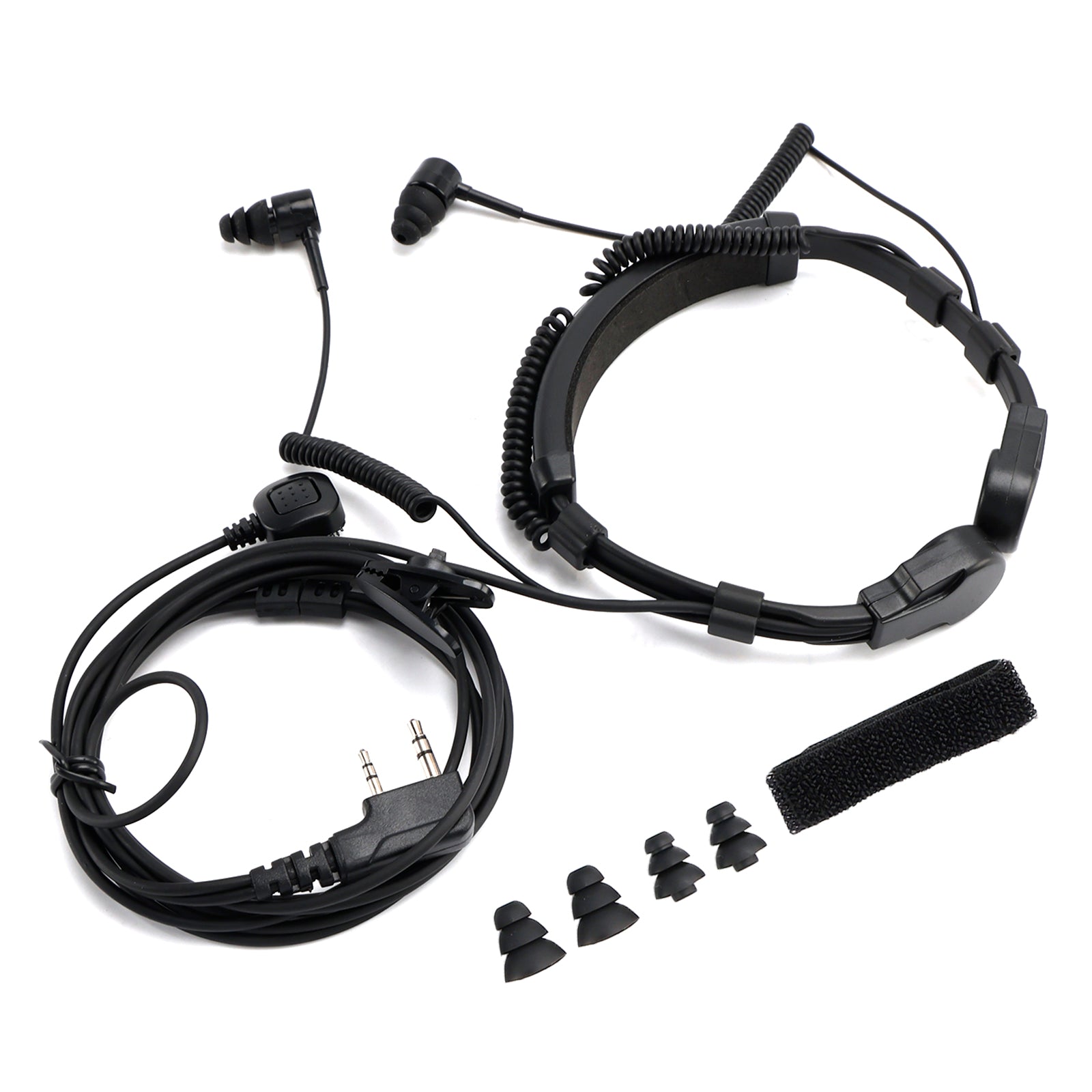 K-Head Telescopic Throat Vibration Mic Headset for TK-208 TK-220 TH-D7 TH-F6